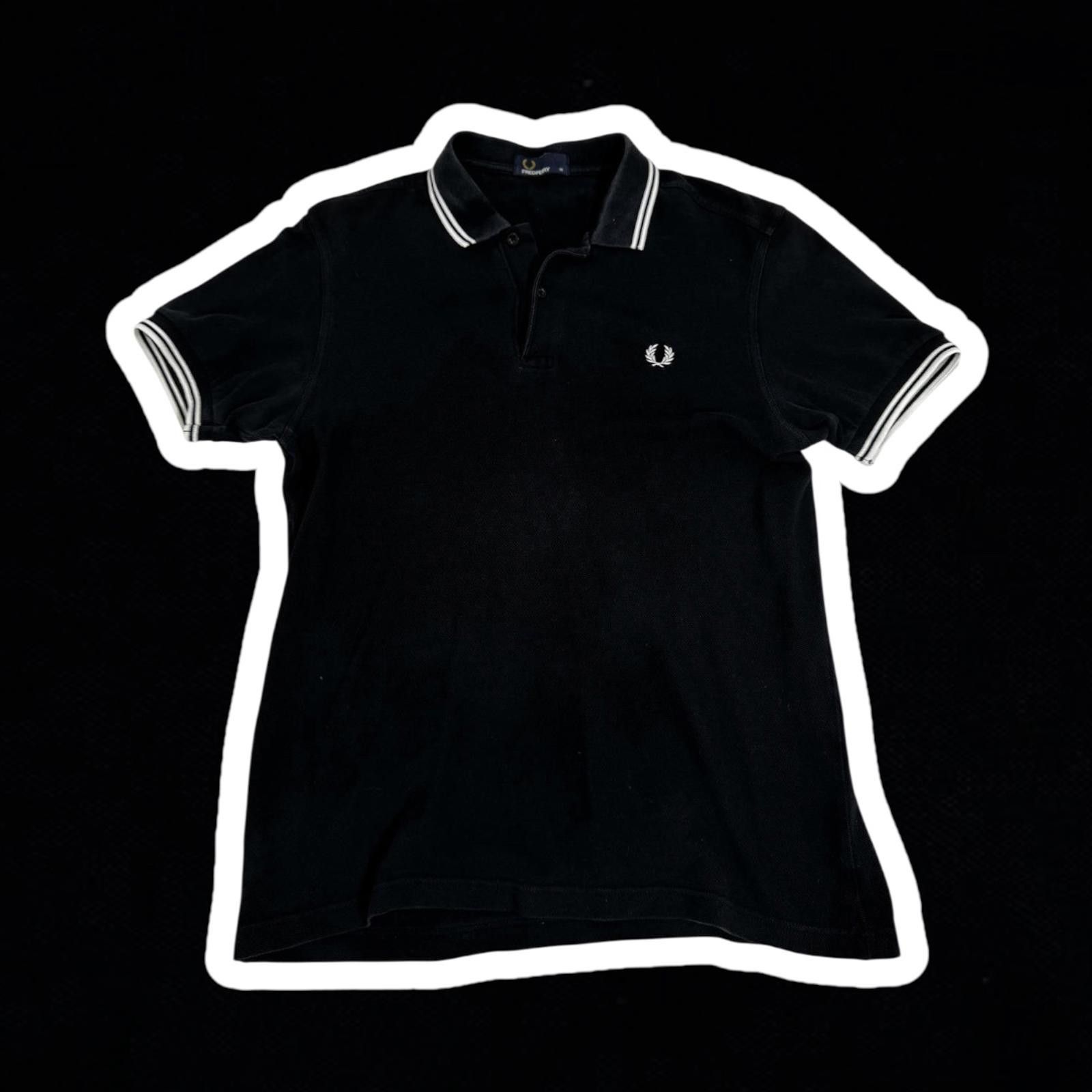 Fred Perry Fred Perry Black Polo Shirt with White Trim Size US M / EU 48-50 / 2 - 1 Thumbnail