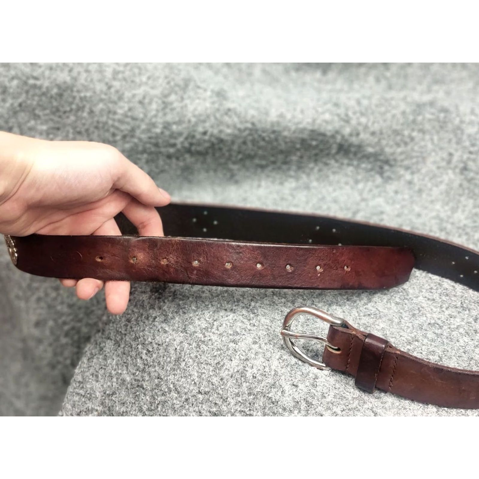Etro VINTAGE ETRO Belt Leather Brown Mens One Size Regular Buckle Logo 90s Cows 90s City Classic Dress Mens Size ONE SIZE - 7 Thumbnail