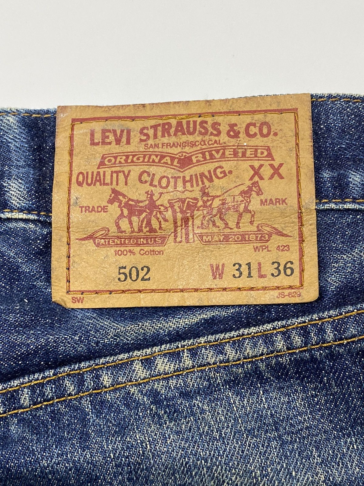 Levi's vintage levis big E 502 selvedge faded wash jeans pant Size US 31 - 6 Thumbnail
