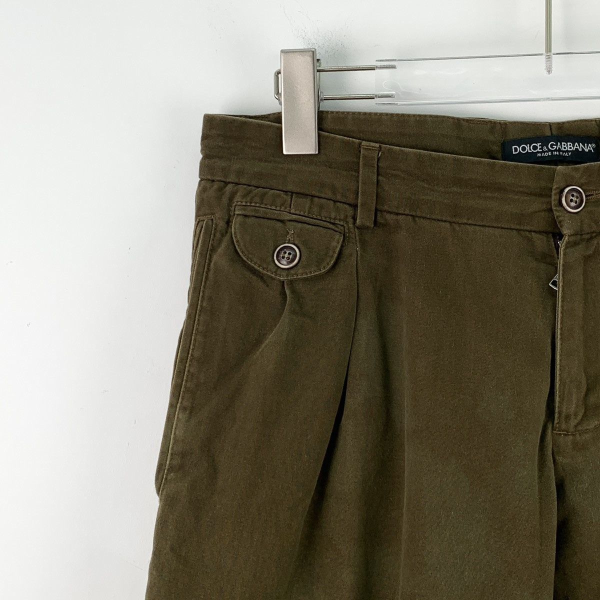 Dolce & Gabbana Dolce&Gabbana Dark Green Cotton Casual Pants K26WX Size US 30 / EU 46 - 3 Thumbnail