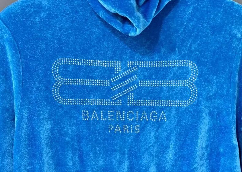 Balenciaga Balenciaga size 36 Rhinestone velvet zip-up sweatshirt Size S / US 4 / IT 40 - 4 Thumbnail