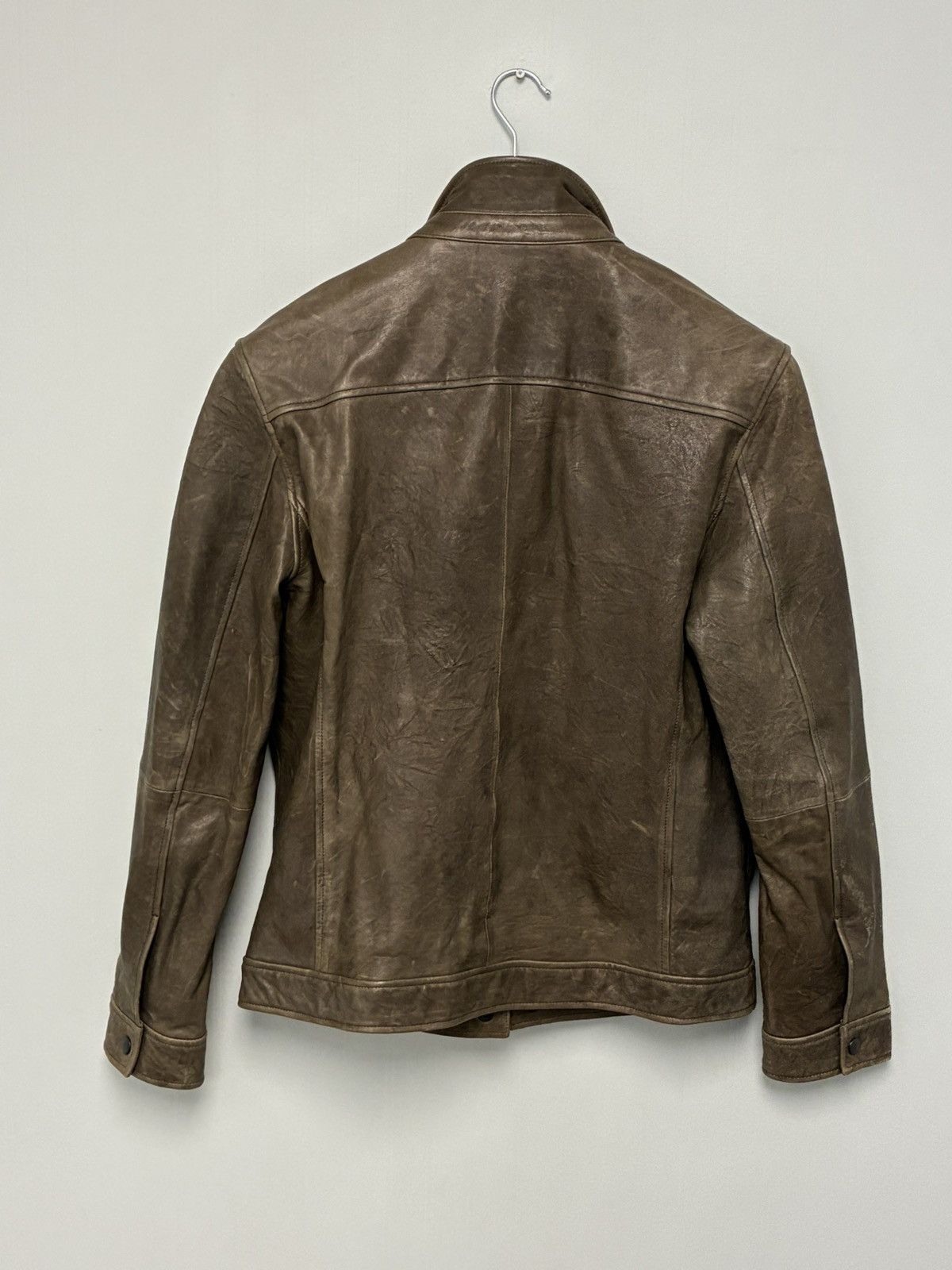 John Varvatos Snap Front Leather Trucker Jacket EU 50 USA 40 Size US M / EU 48-50 / 2 - 9 Thumbnail