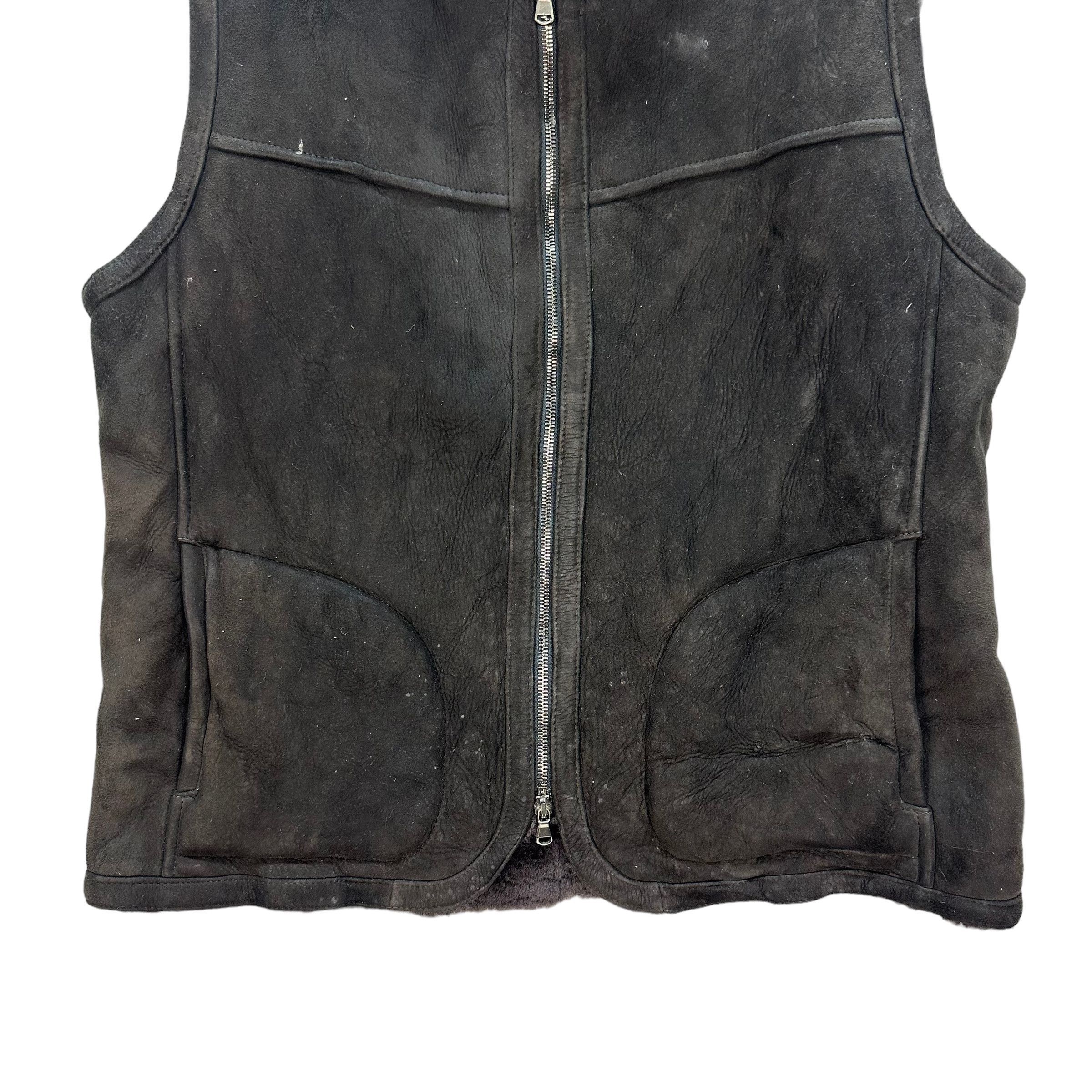 Japanese Brand TRASHED🔥 EMMETI DI FRANCO SUEDE SHERPA VEST #7850-183 Size US S / EU 44-46 / 1 - 3 Thumbnail