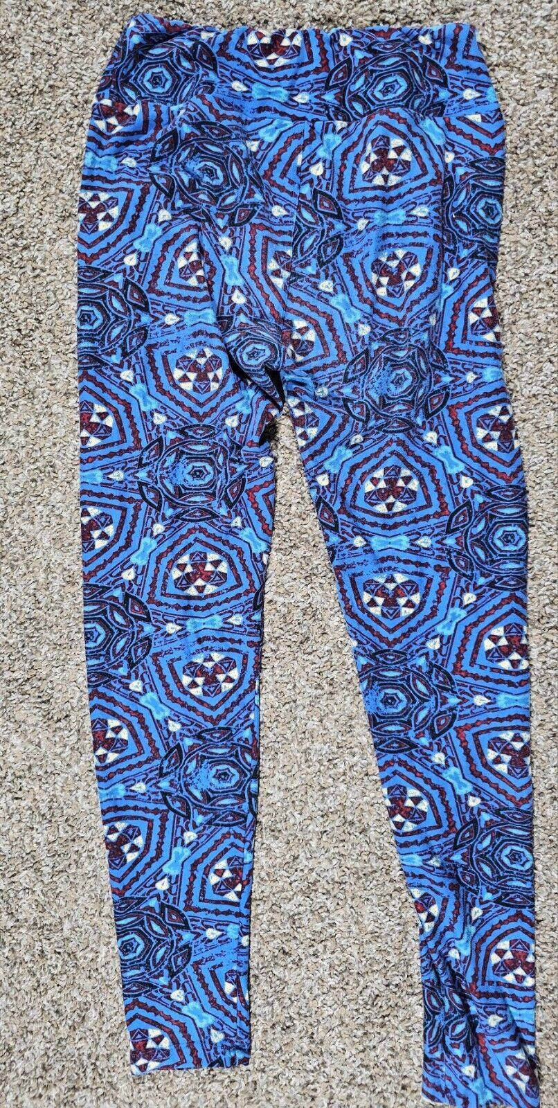 Designer Blue Lularoe Leggings SEE MEASUREMENTS Size 30" / US 8 / IT 44 - 5 Thumbnail