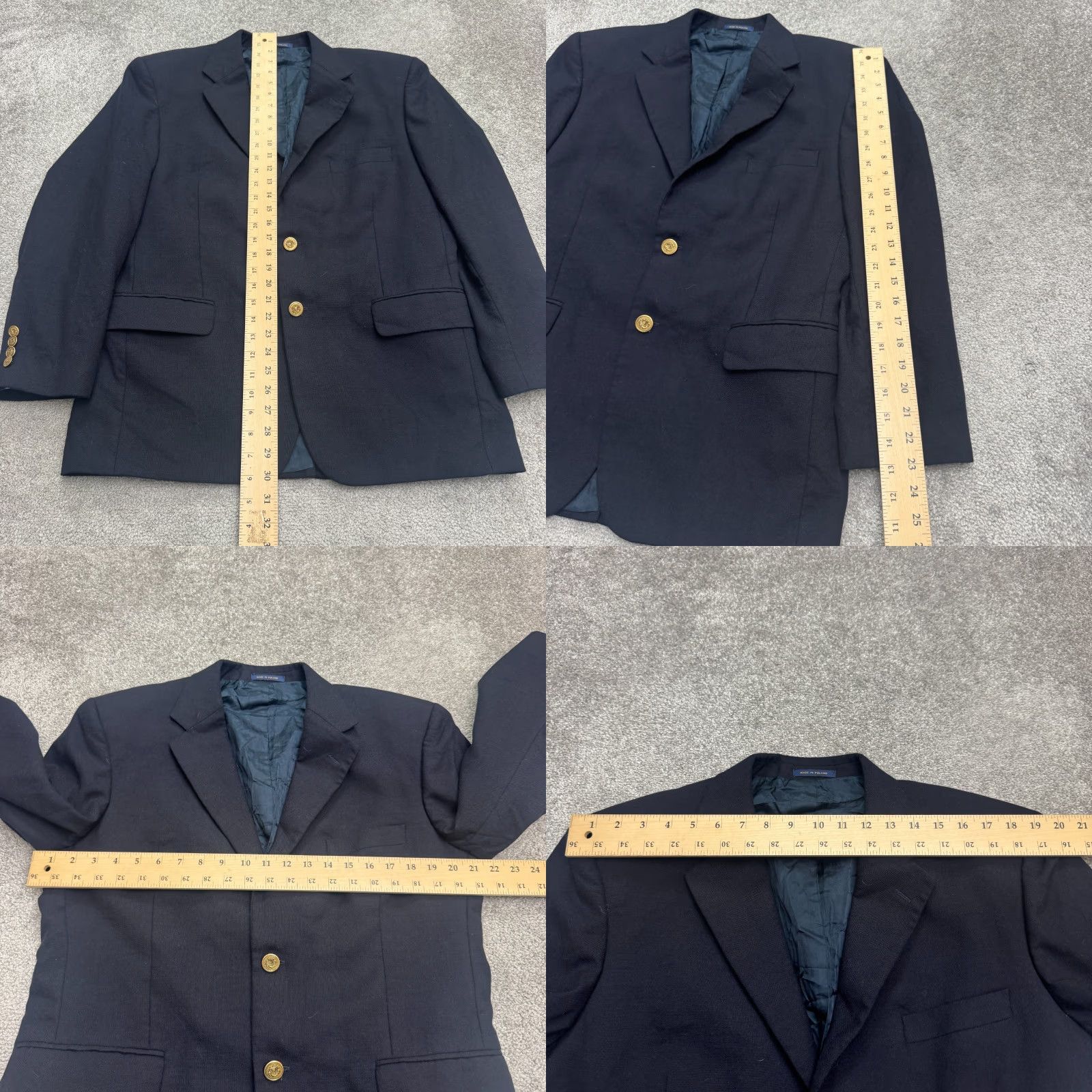 Club Room Club Room Blazer Wool Suit Jacket Mens 40 Short Navy Blue Size US 40 / EU 56 - 9 Thumbnail