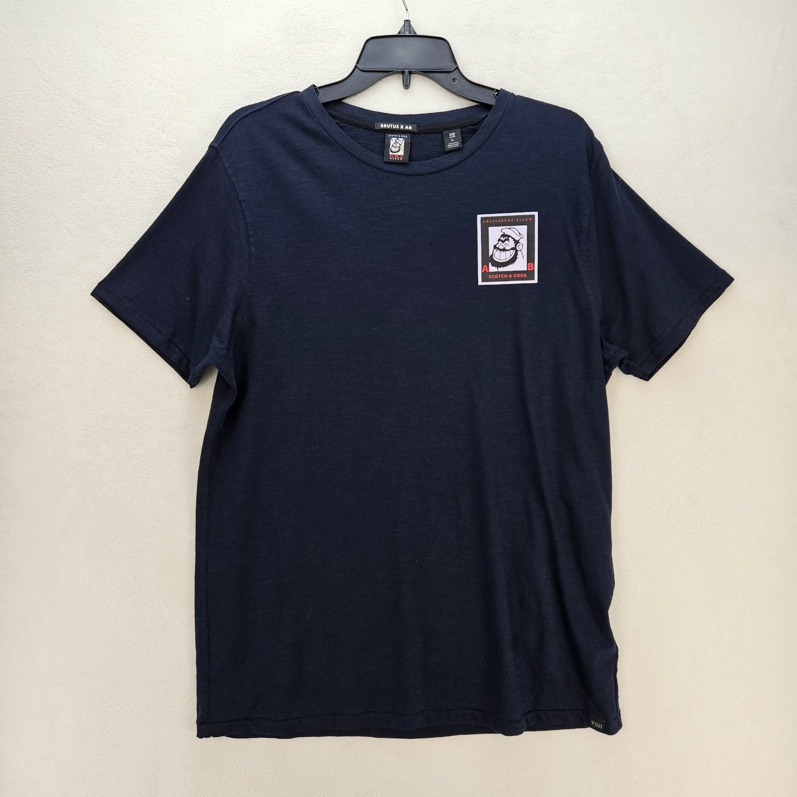 Scotch & Soda SCOTCH & SODA X BRUTUS POPEYES MEN'S LARGE NAVY BLUE TEE Size US L / EU 52-54 / 3 - 1 Thumbnail