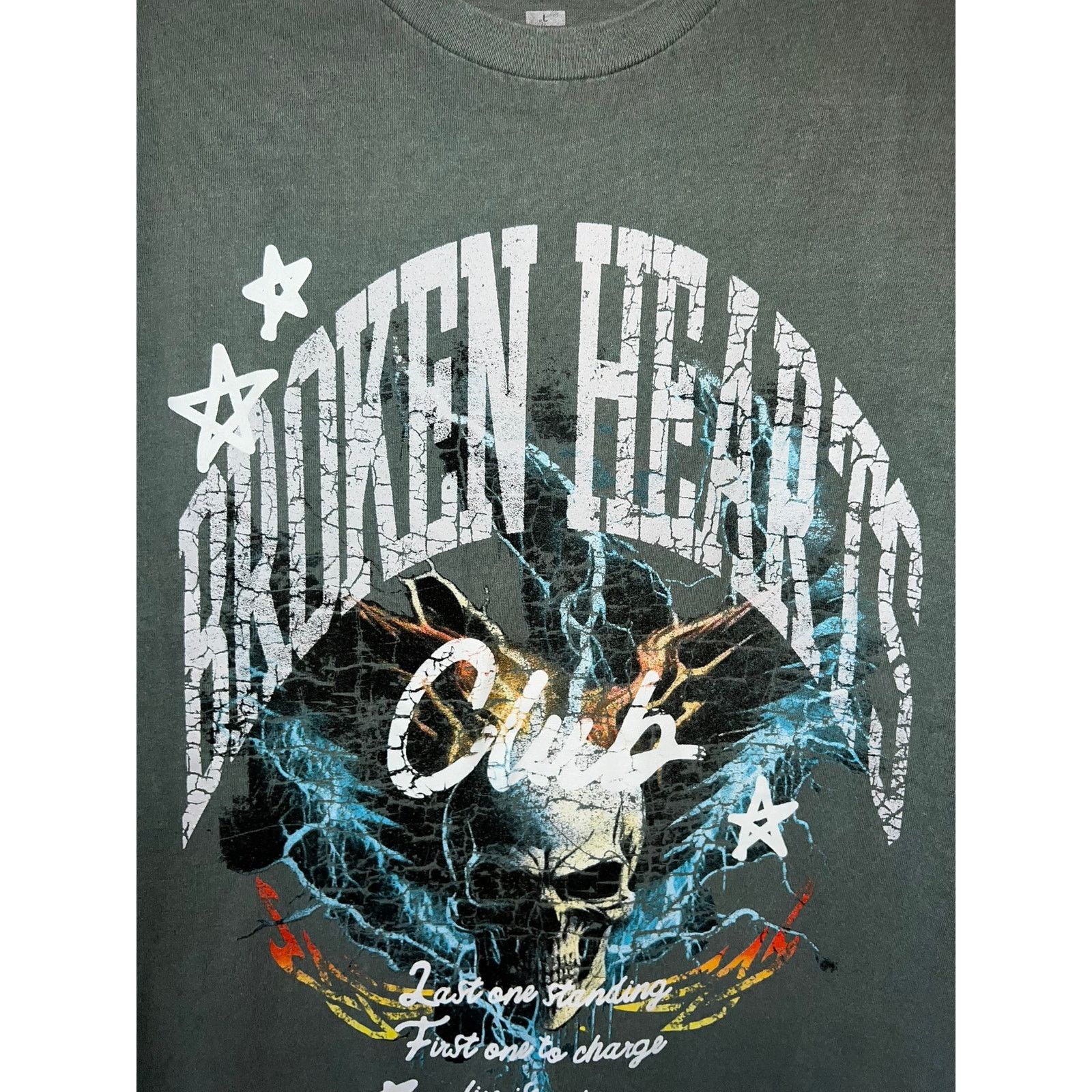 Pacsun Retro Broken Hearts Club Life Is Pain Skull Green Shirt L Size US L / EU 52-54 / 3 - 4 Thumbnail