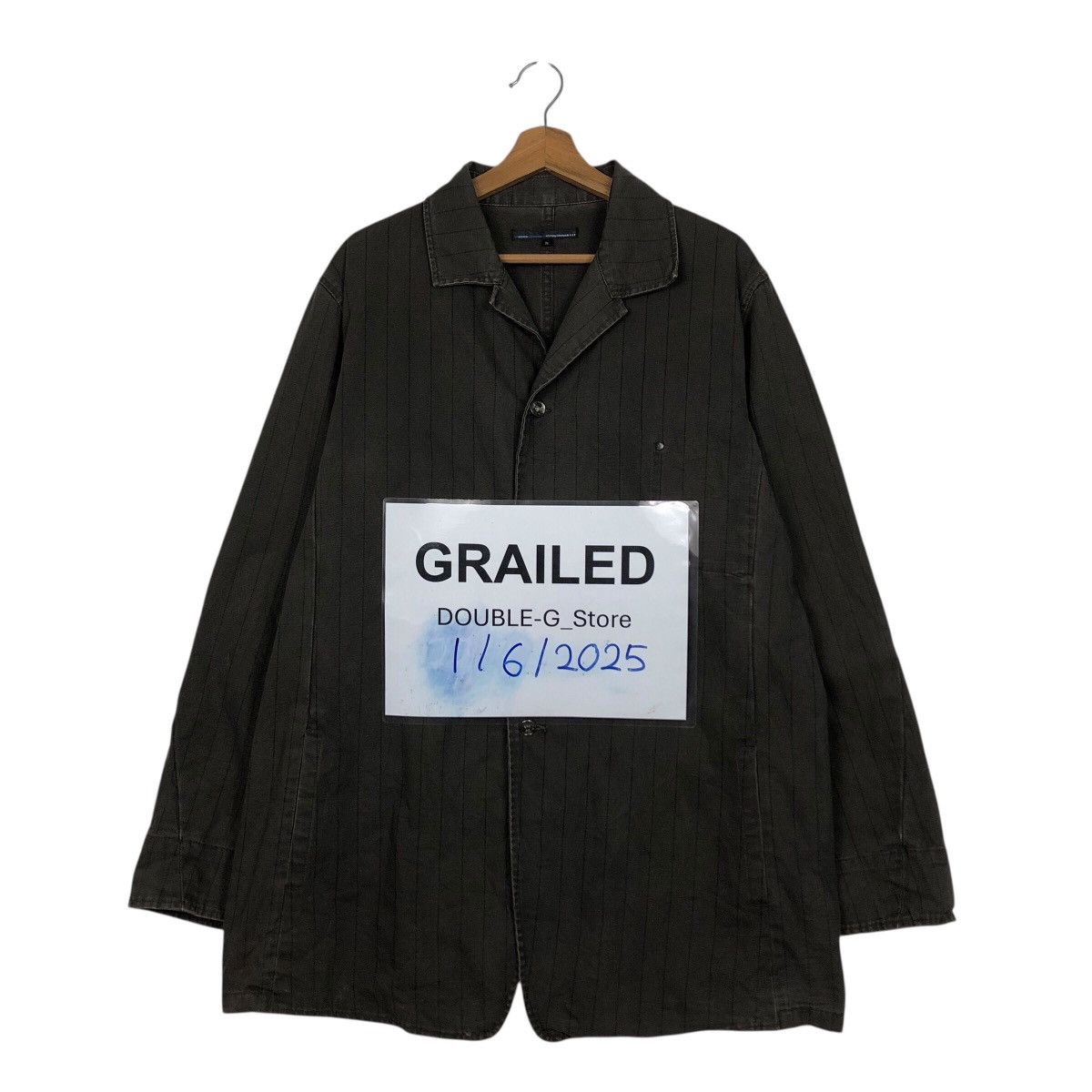 Japanese Brand Scyes Pinstripe Lightweight Mac Jacket Issey Miyake Hickory Size US L / EU 52-54 / 3 - 1 Thumbnail