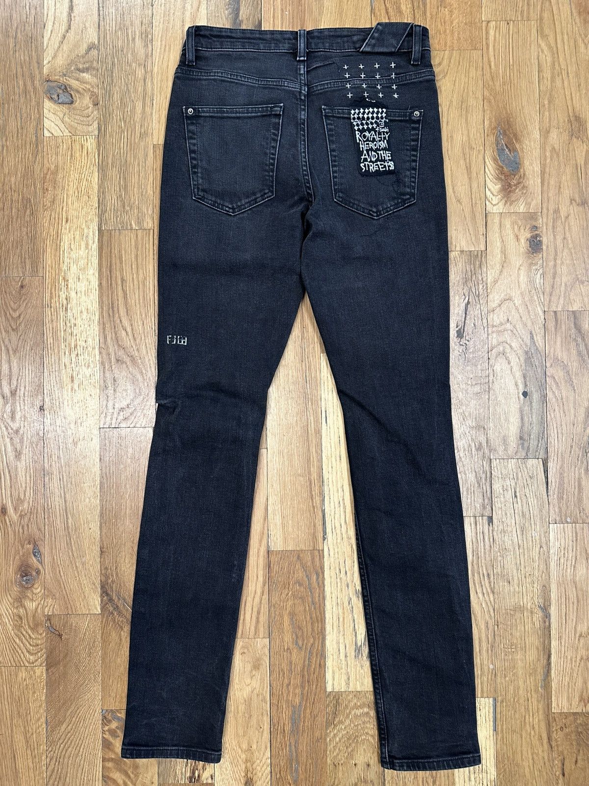 Ksubi Ksubi Knee Hole Patch Black Denim Jeans Size 28 Size US 28 / EU 44 - 2 Thumbnail