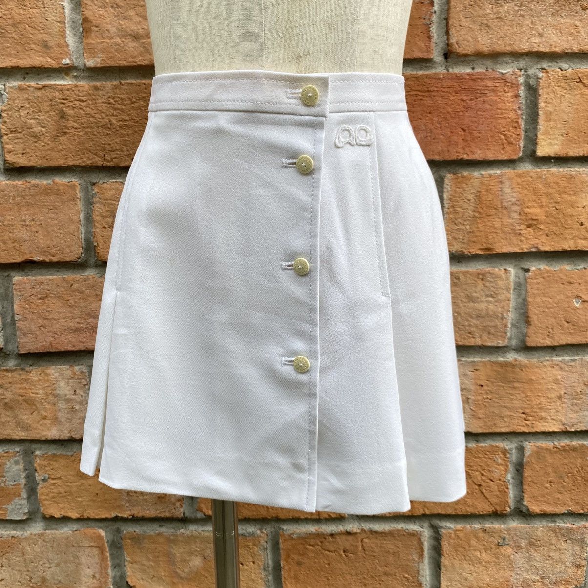Courreges Courreges White Button-Front Mini Skirt Size 23" - 11 Thumbnail