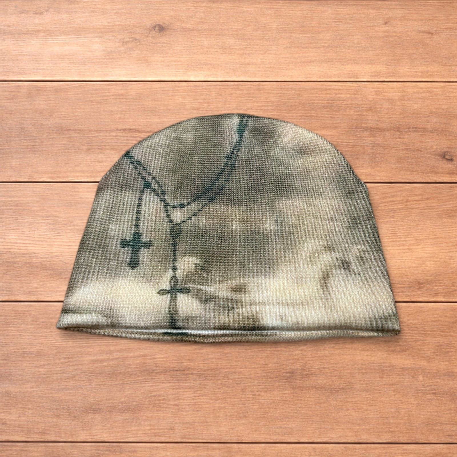 Japanese Brand Japanese vintage style beanie in cream/beige with graphic. Size ONE SIZE - 1 Thumbnail