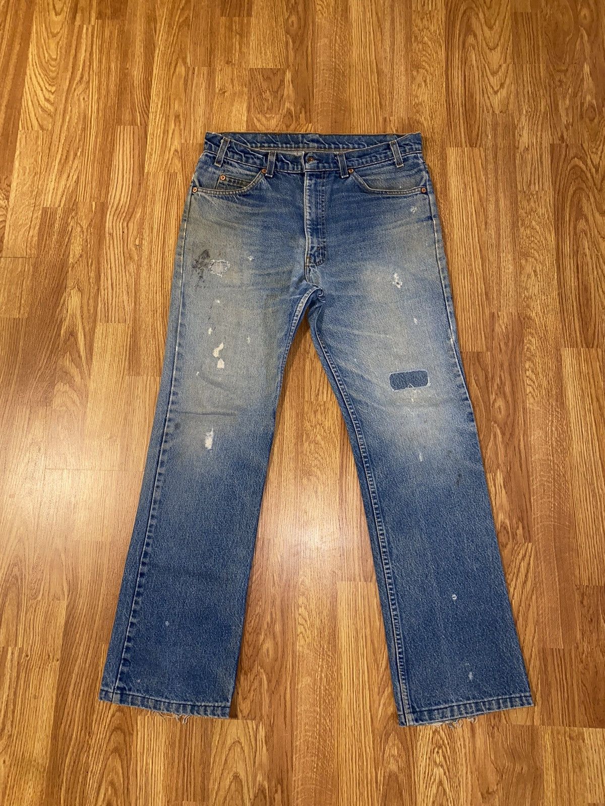 image of Levis x Vintage Levi’S 517 Patchwork Orange Tab in Denim, Men's (Size 34)