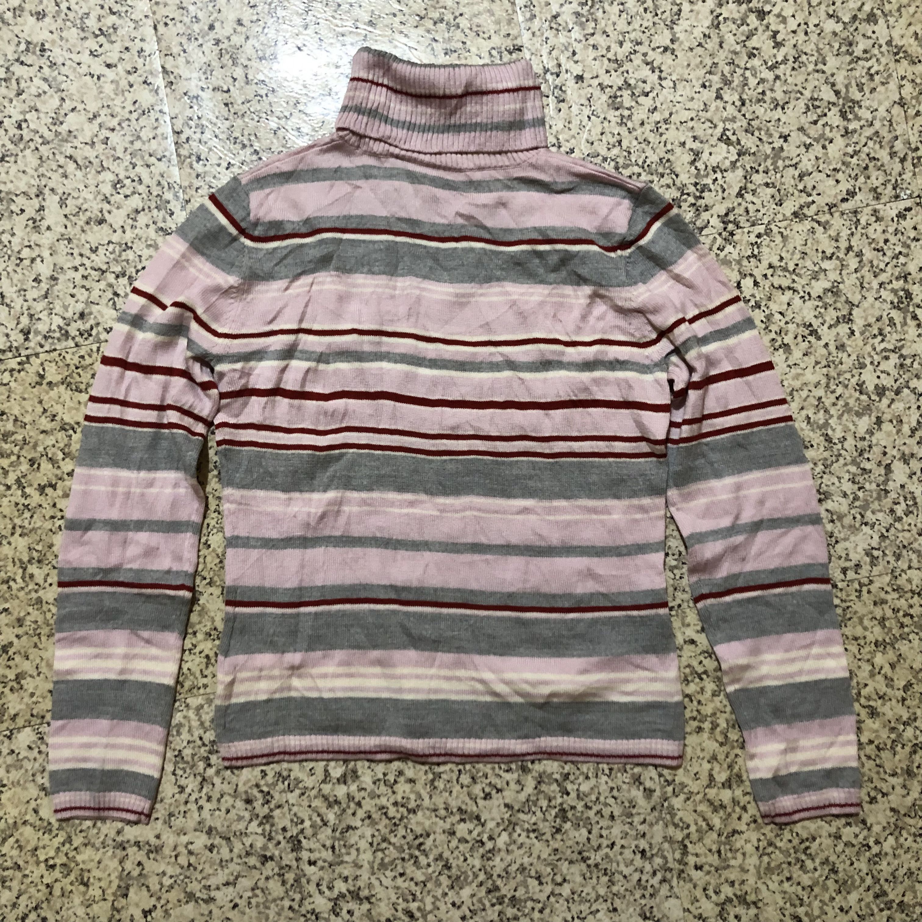 Courreges Vintage Courrèges Paris Striped Turtleneck Wool Knit Sweater Size S / US 4 / IT 40 - 17 Thumbnail
