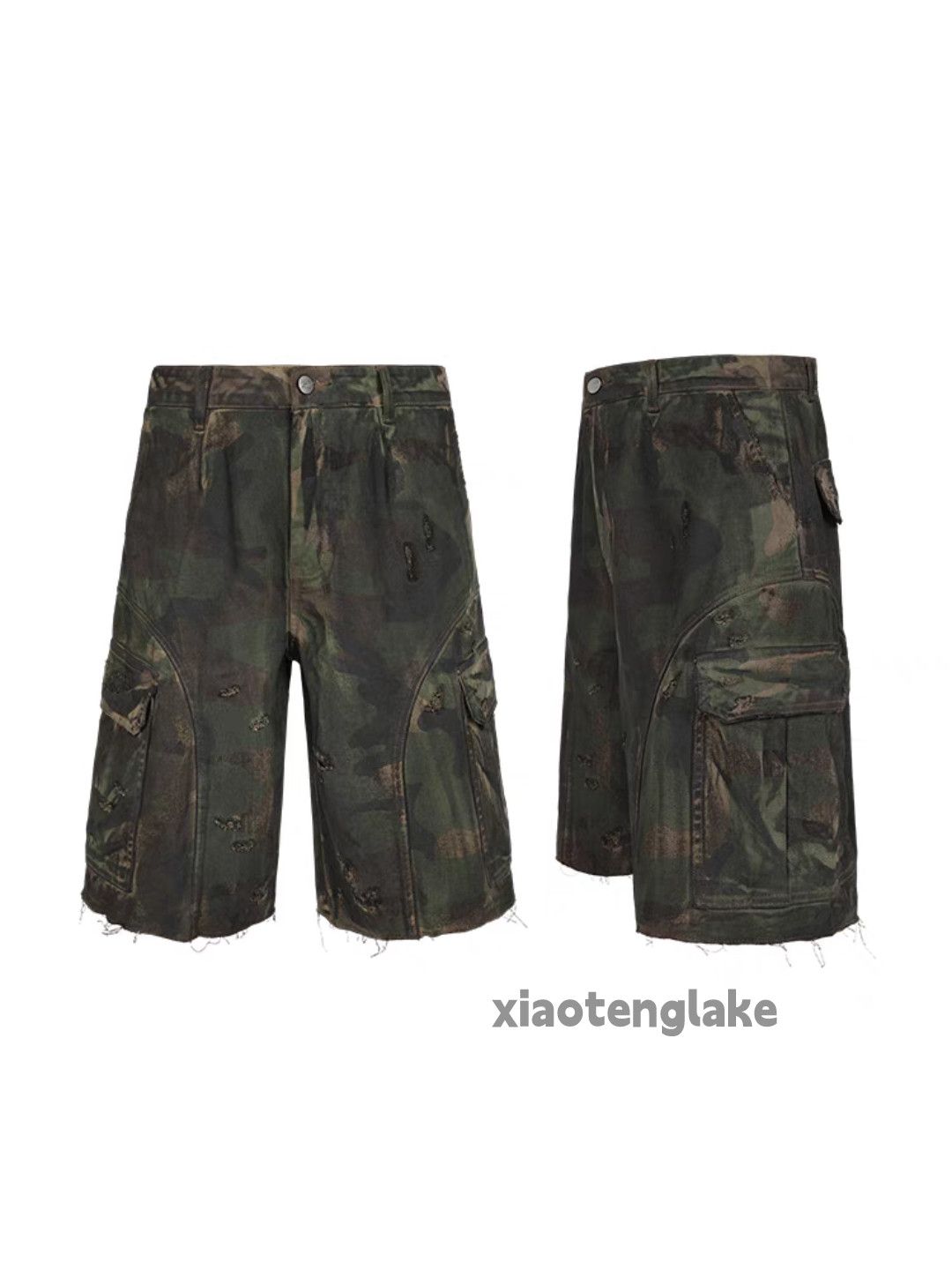 Designer × Japanese Brand × Vintage Utility outdoor workwear military paint camo cargo pants Size US 36 / EU 52 - 6 Thumbnail