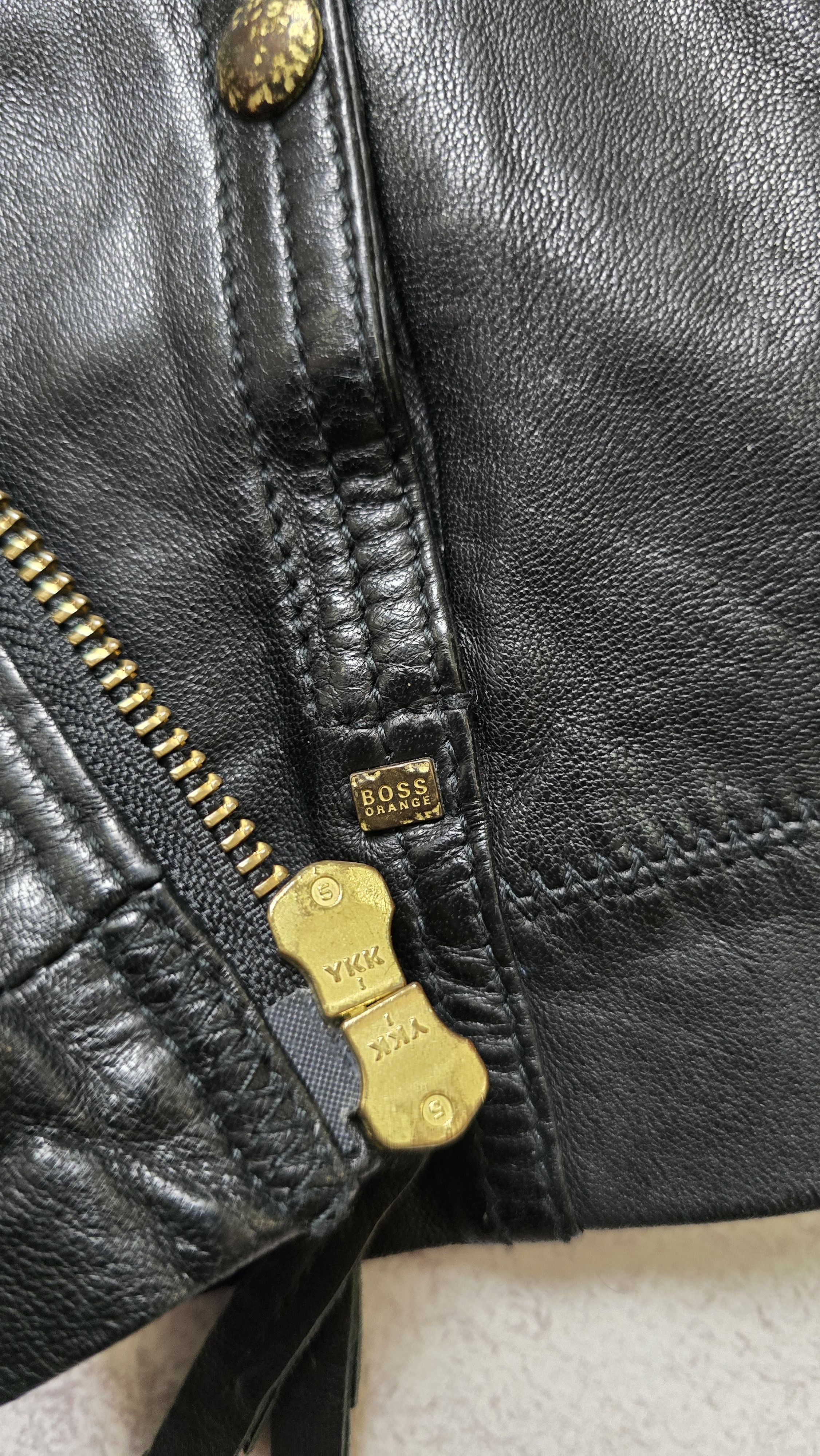 Hugo Boss Hugo Boss Orange Jonassa Black Leather Biker Jacket Size XS / US 0-2 / IT 36-38 - 17 Thumbnail