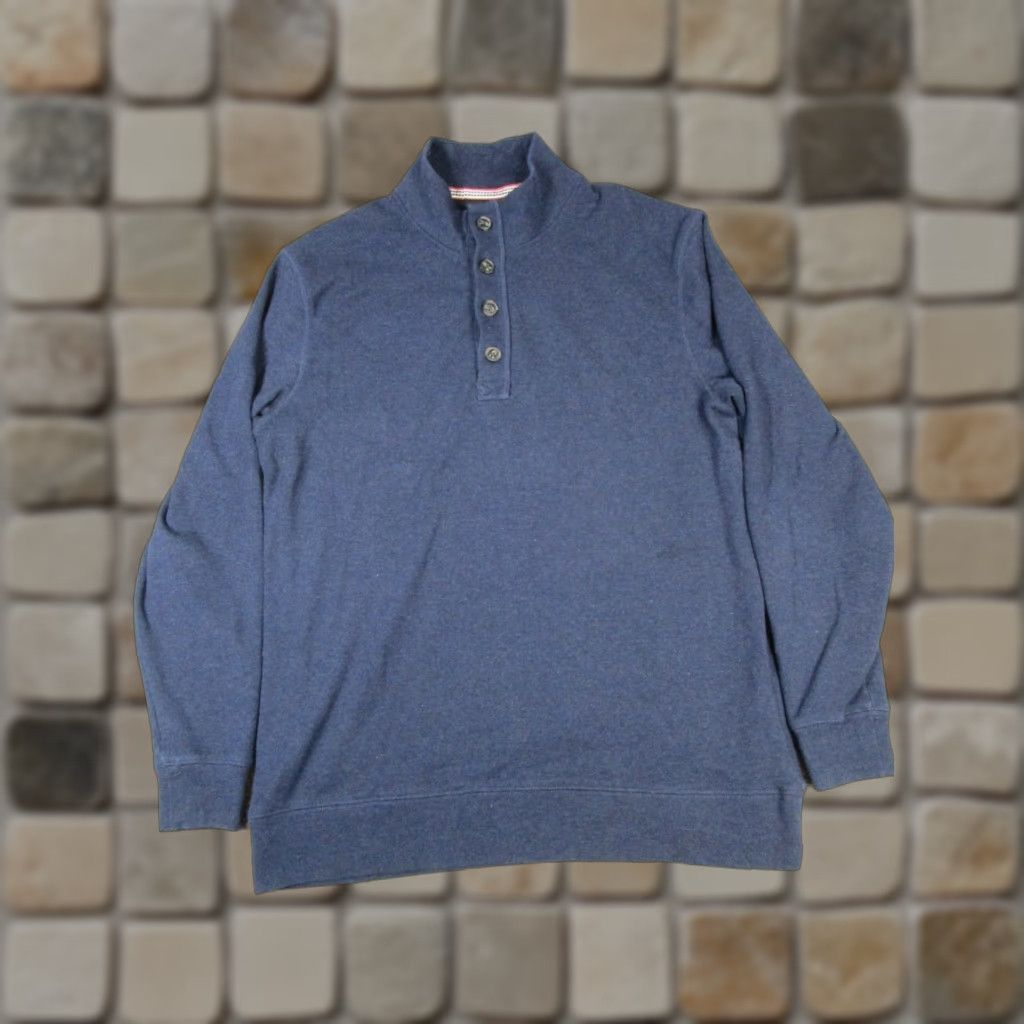 Vintage VINTAGE The Normal Brand Sweater Mens Large Blue Cotton Blend Henley Mock Neck Knit Shirt L Mens Size US L / EU 52-54 / 3 - 1 Thumbnail