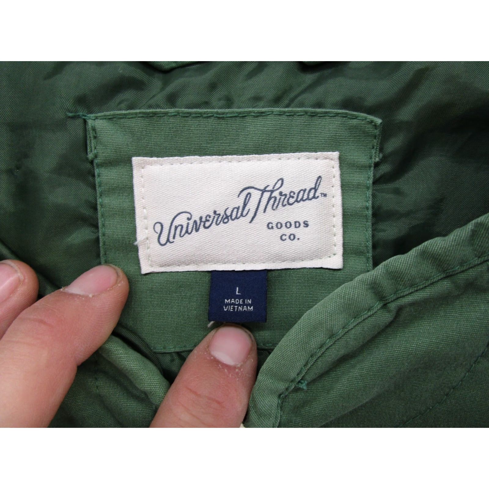 Vintage A New Day Women's Quilted Full Zip Cotton Jacket Coat Green L Size L / US 10 / IT 46 - 3 Thumbnail