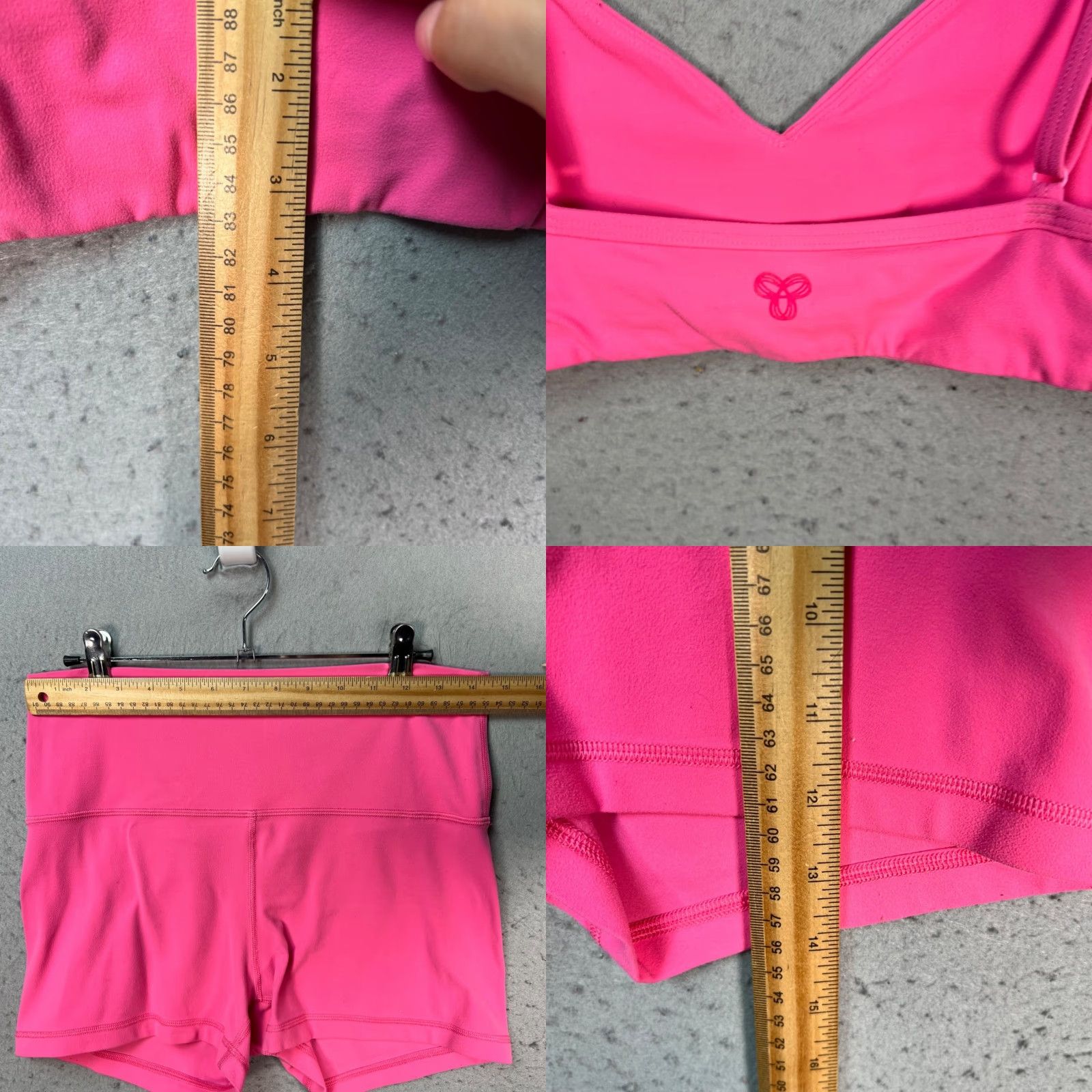 TNA Tnaction Womens Size Large Pink Sports Bra & Shorts SET Adjustable Straps - 2 Piece Activewear Tracksuit (L) Pink Womens Size 36" / US 14 / IT 50 - 8 Thumbnail