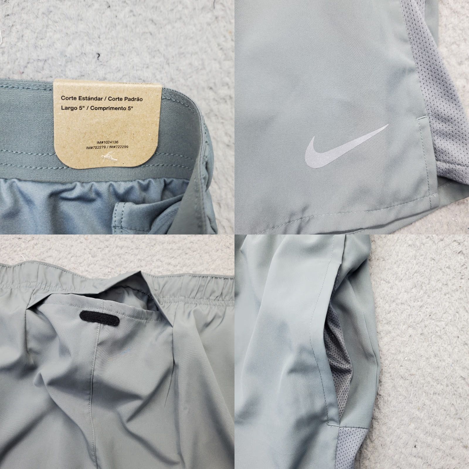 Nike Nike Dri-FIT Challenger Shorts Mens XXL Gray Slit Running Shorts (5" Inseam) Athletic Pockets Size US 39 - 8 Thumbnail