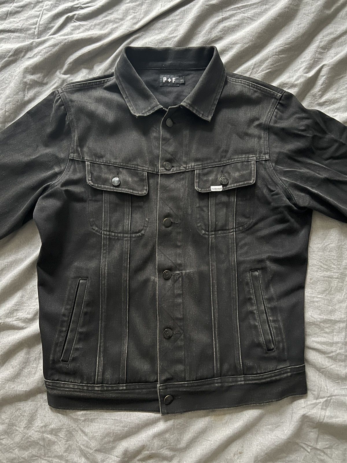 Places + Faces Places + Faces Black Denim Jacket Size US S / EU 44-46 / 1 - 1 Thumbnail