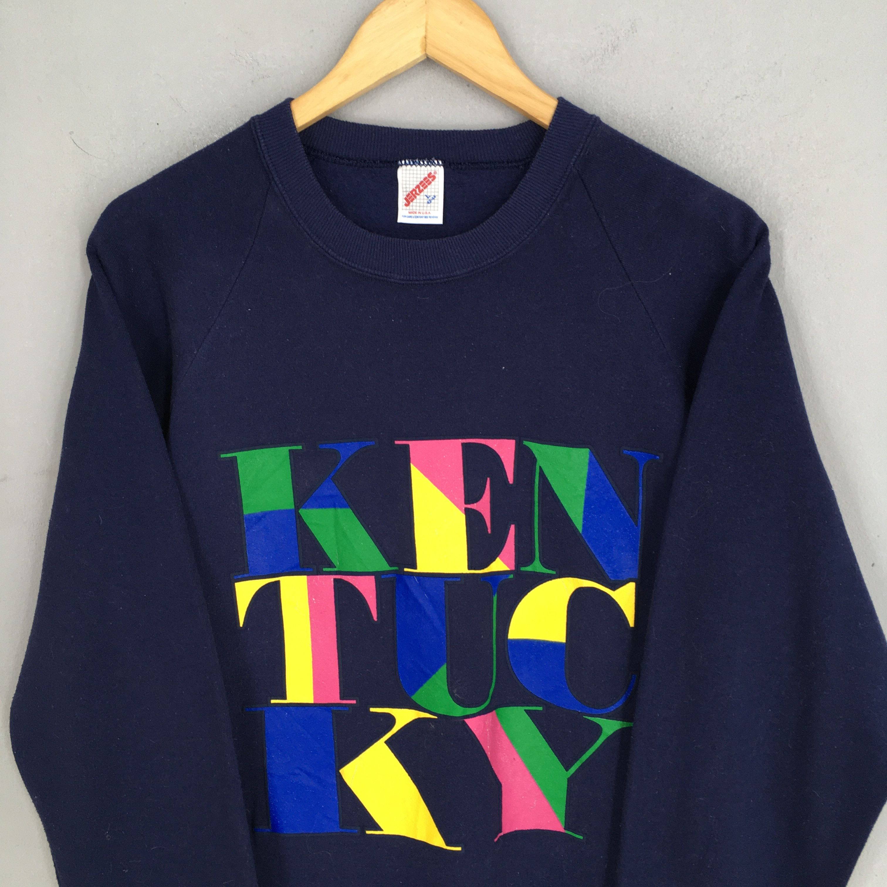 Jerzees Vintage Kentucky Spell Out Graphic Sweatshirt Blue Large Size US L / EU 52-54 / 3 - 2 Thumbnail