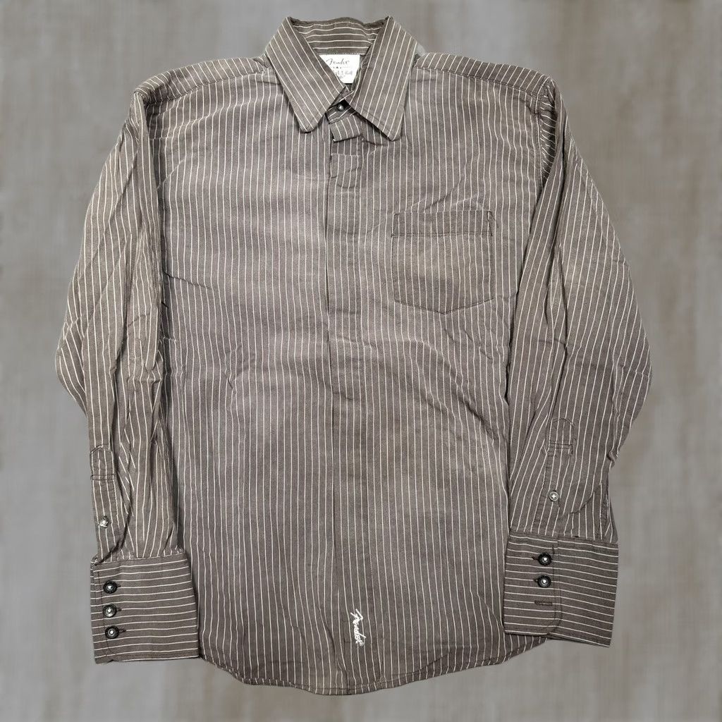 Fender Fender Shirt Mens Small Gray Stripe Long Sleeve Button Up Telecaster Guitar Size US S / EU 44-46 / 1 - 1 Thumbnail