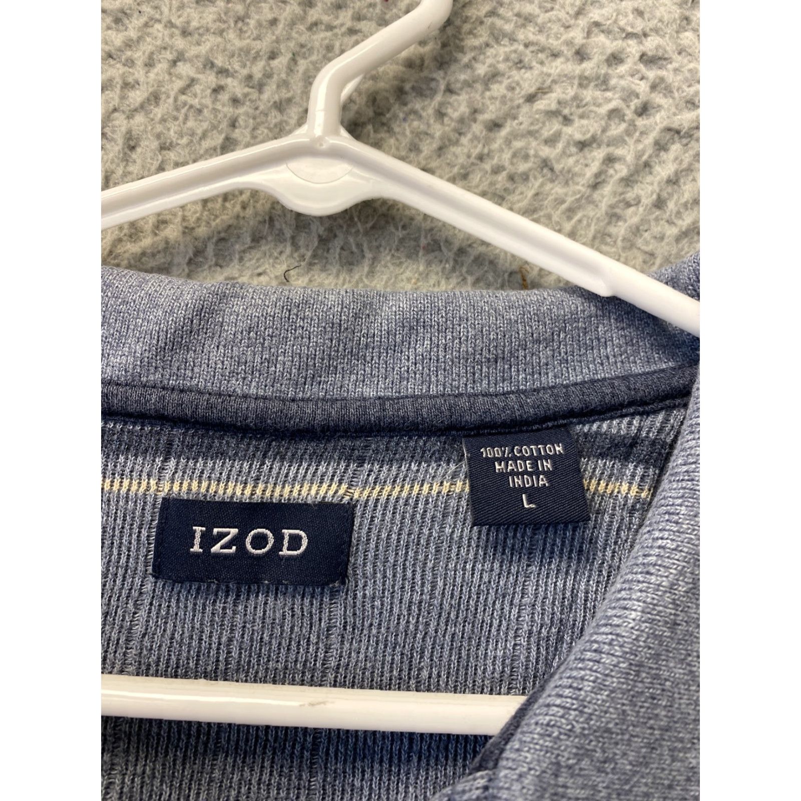 Izod IZOD Men’s Shirt L Gray Long Sleeves Pullover Collar 3 Buttons/ 98-53 Shirt Mens Classic Outdoor Size US L / EU 52-54 / 3 - 3 Thumbnail