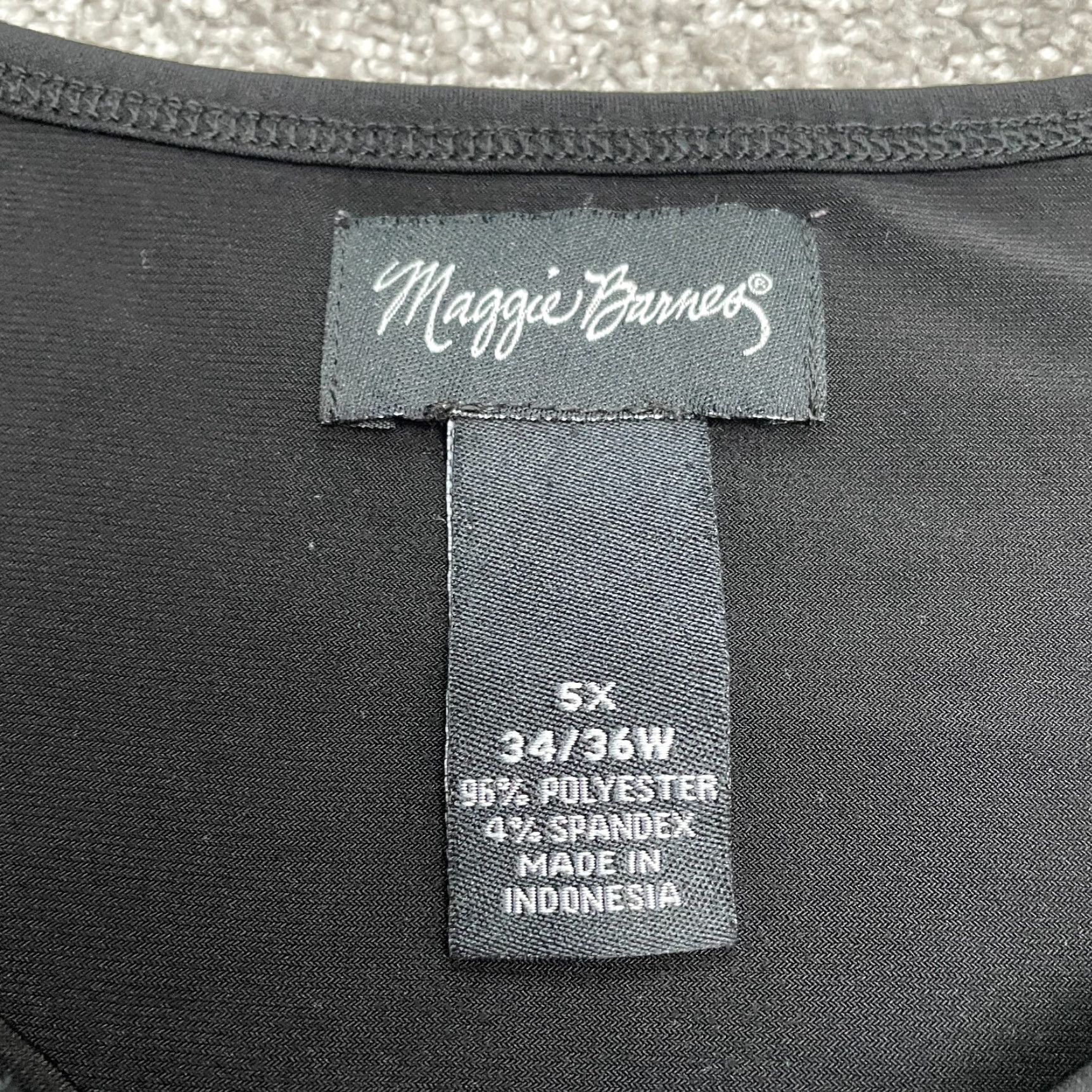 Vintage Maggie Barnes Embroidered Tank Top Womens 5X Black Knit Stretch Casual Sleeveless Strappy Sleeve Size XXL / US 16-18 / IT 52-54 - 5 Thumbnail