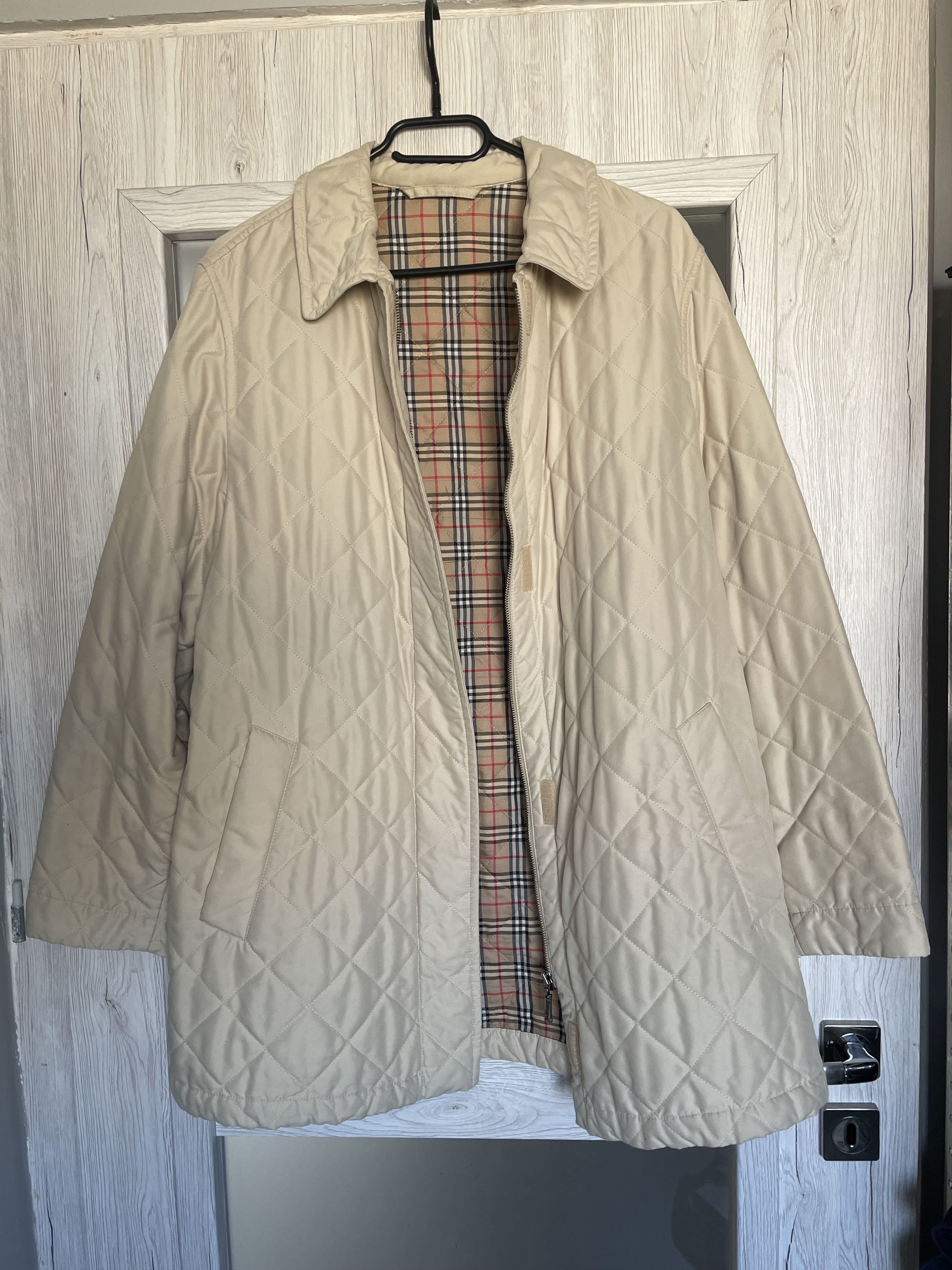 Burberry VINTAGE 90S BURBERRYS OLD MONEY BEIGE QUILTED COAT JACKET Size L / US 10 / IT 46 - 6 Thumbnail
