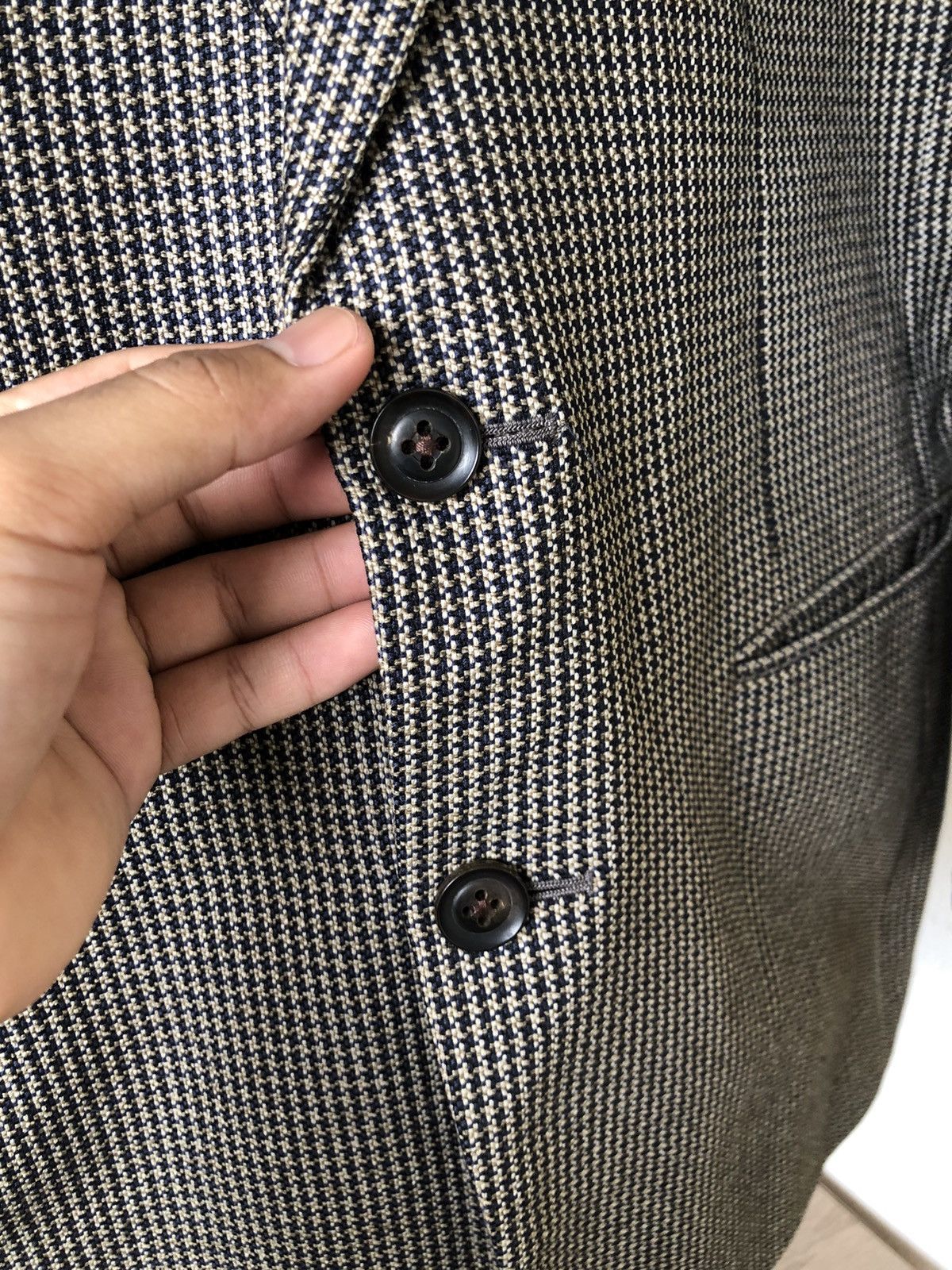Burberry Vtg Burberry Tweed Wool Checked Single Breasted Blazer Size US M / EU 48-50 / 2 - 6 Thumbnail