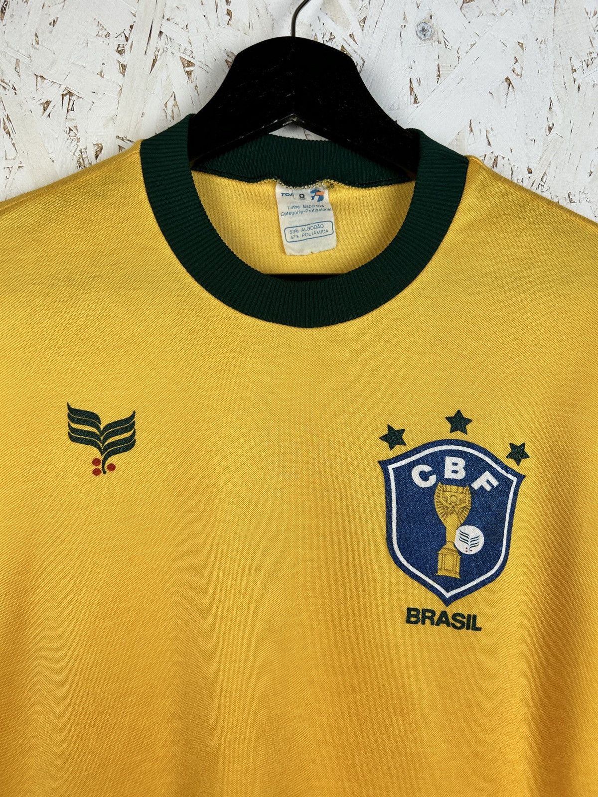 Vintage 80s Vintage Brazil 1983 CBF Topper Home Kit Soccer Jersey Size US M / EU 48-50 / 2 - 2 Thumbnail