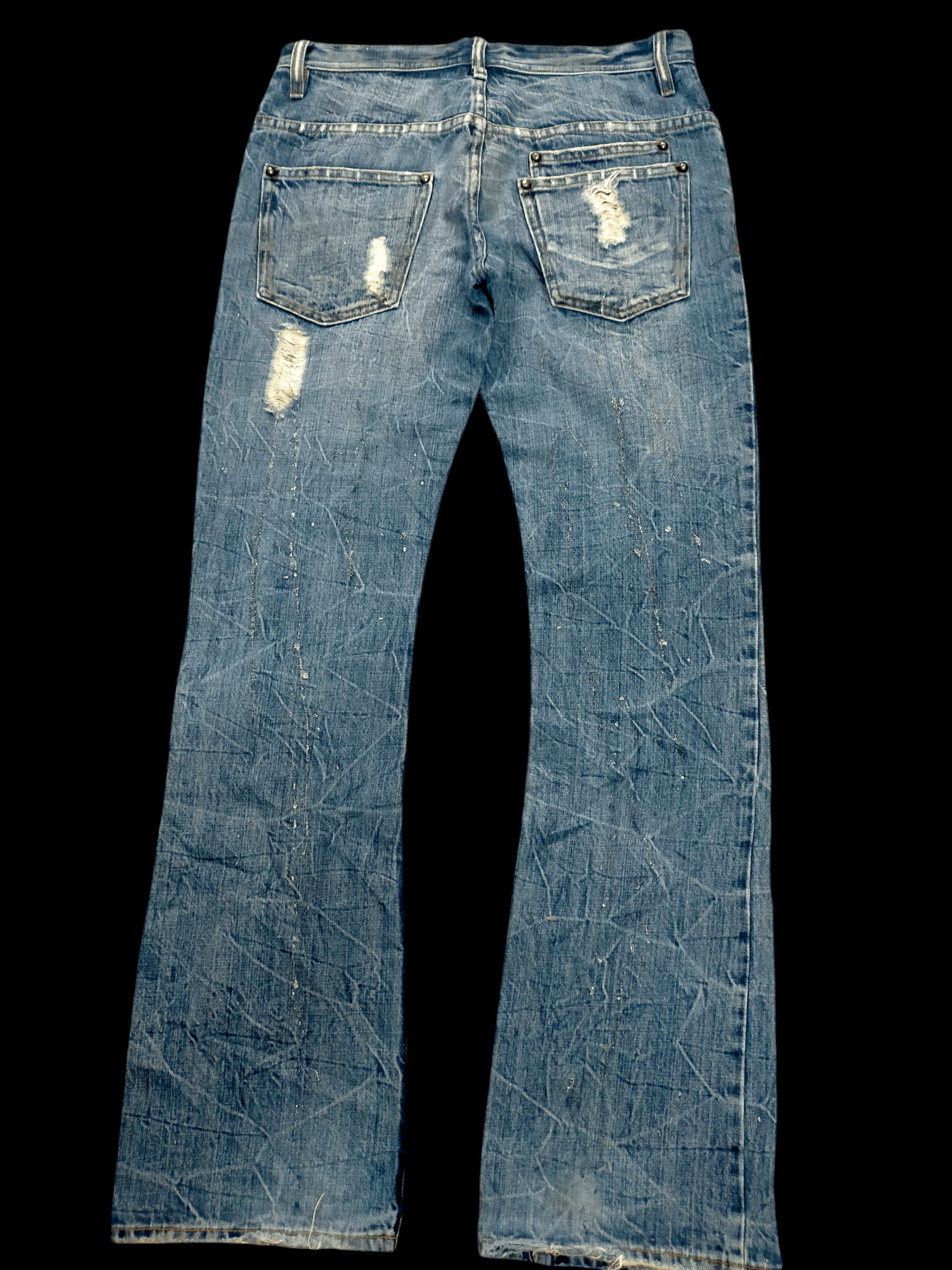 If Six Was Nine 🔥Rare🔥Midas Insane Distressed Flare Jeans Size US 30 / EU 46 - 2 Thumbnail