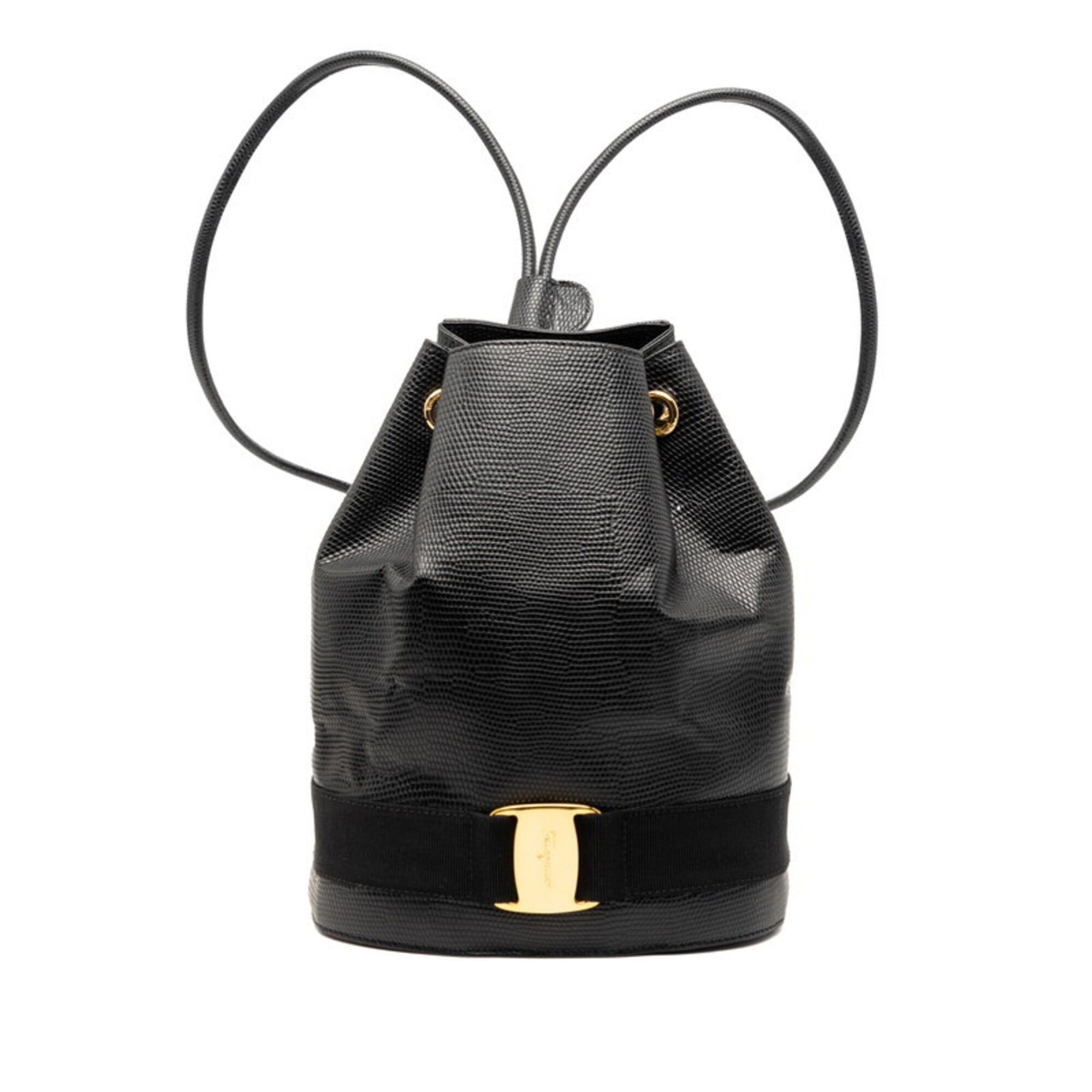 Salvatore Ferragamo Salvatore Ferragamo Vara Backpack, Black Leather, Women's Size ONE SIZE - 1 Thumbnail