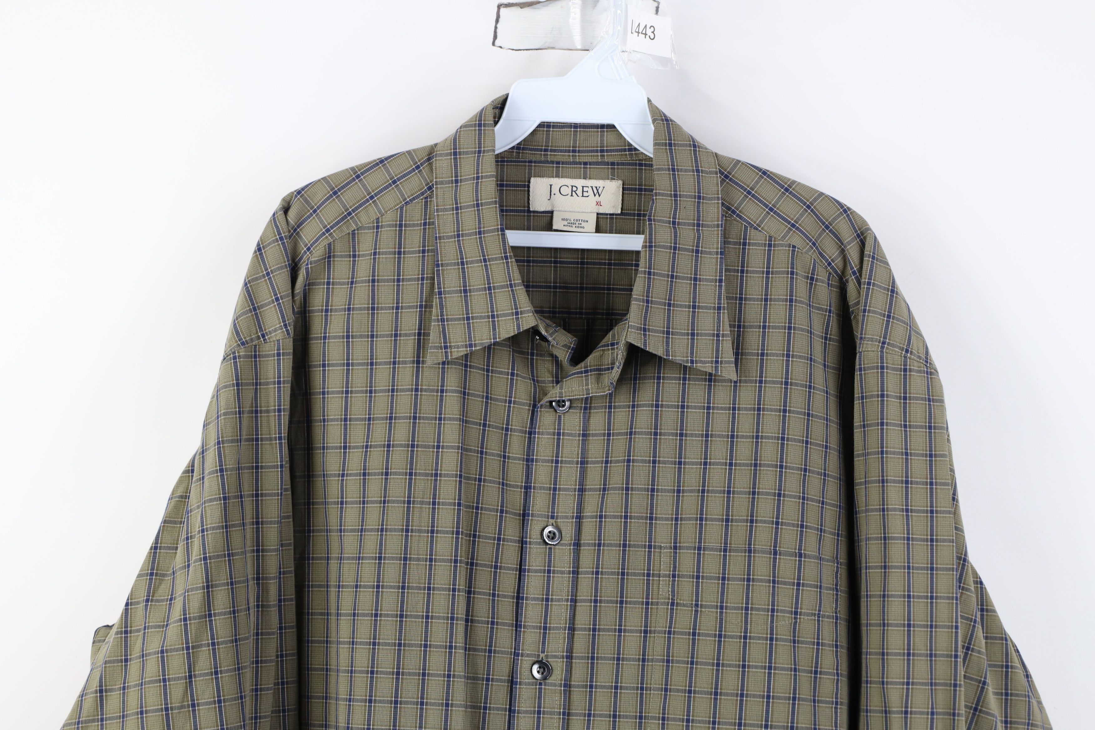 J.Crew Vintage 90s J Crew Collared Button Shirt Green Plaid Cotton Size US XL / EU 56 / 4 - 2 Thumbnail