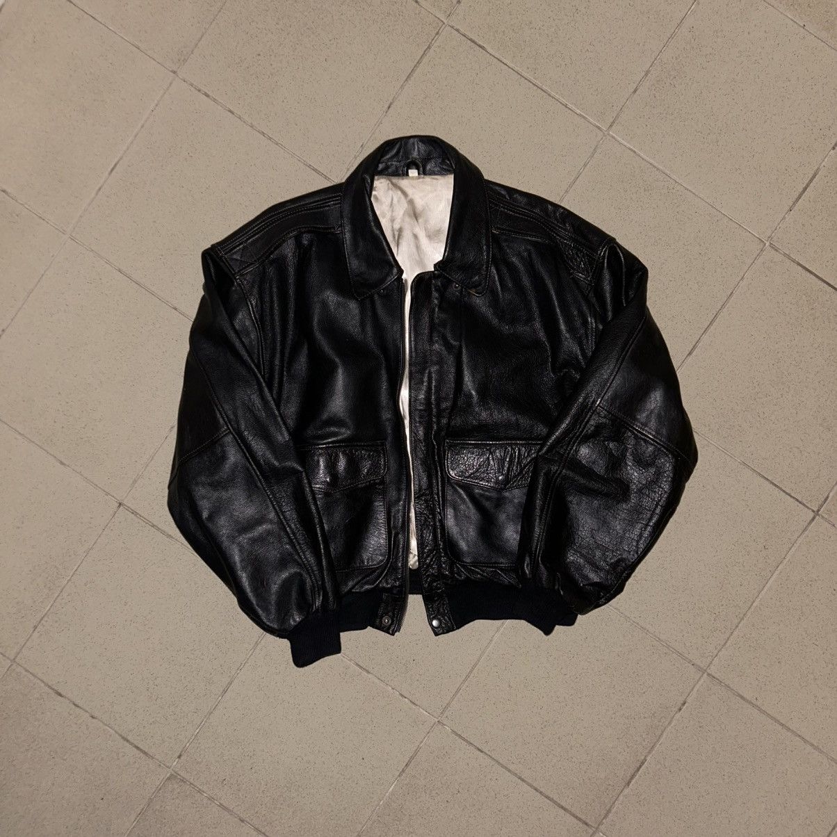 Avirex Vintage Leather Styled Aviation Retro Bomber Vincennes 1928 Size US L / EU 52-54 / 3 - 2 Thumbnail