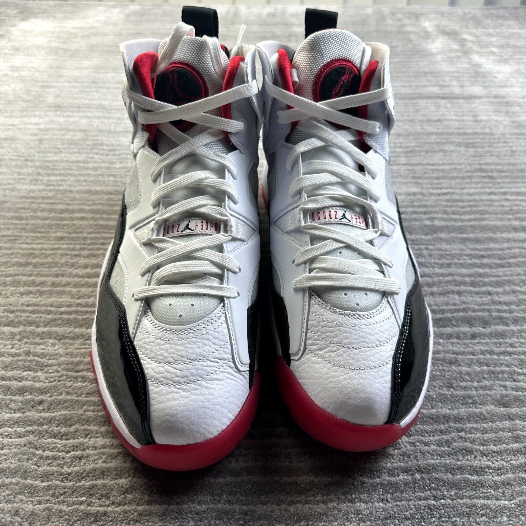 Jordan Brand Air Jordan Sneaker Mens 12.5 White Black Red Bred Concord High Top Jumpman Two Trey Size US L / EU 52-54 / 3 - 5 Thumbnail