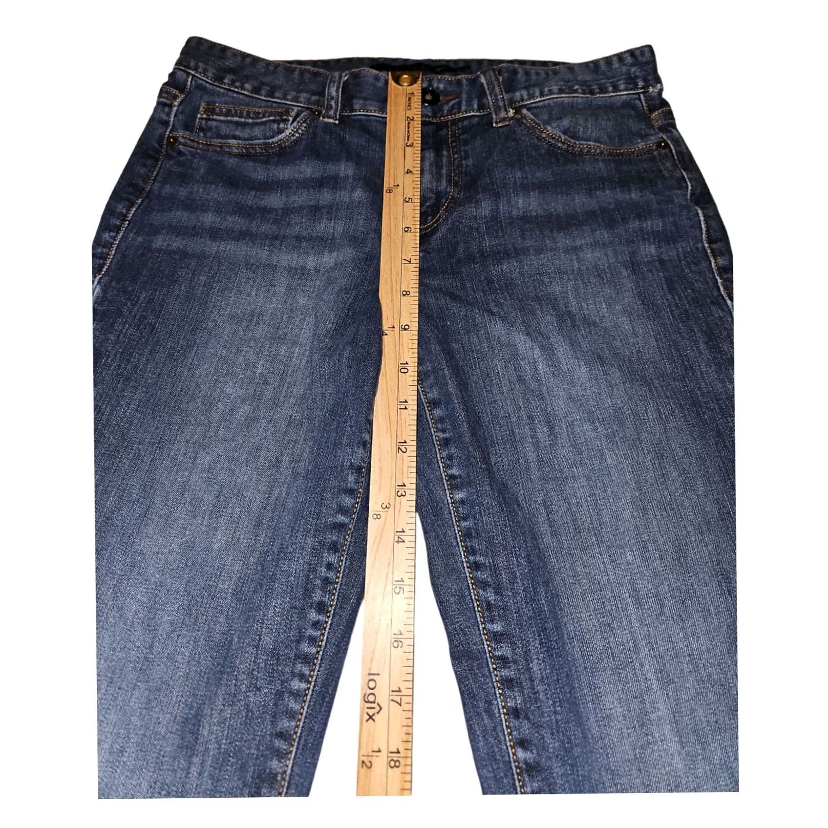 Calvin Klein VINTAGE Calvin Klein Jeans Skinny Blue Denim Embroidered 5-Pocket Regular Womens Size 29 32x30 Hipster Preppy Rise Low-Custom Quirk de Size 29" - 5 Thumbnail
