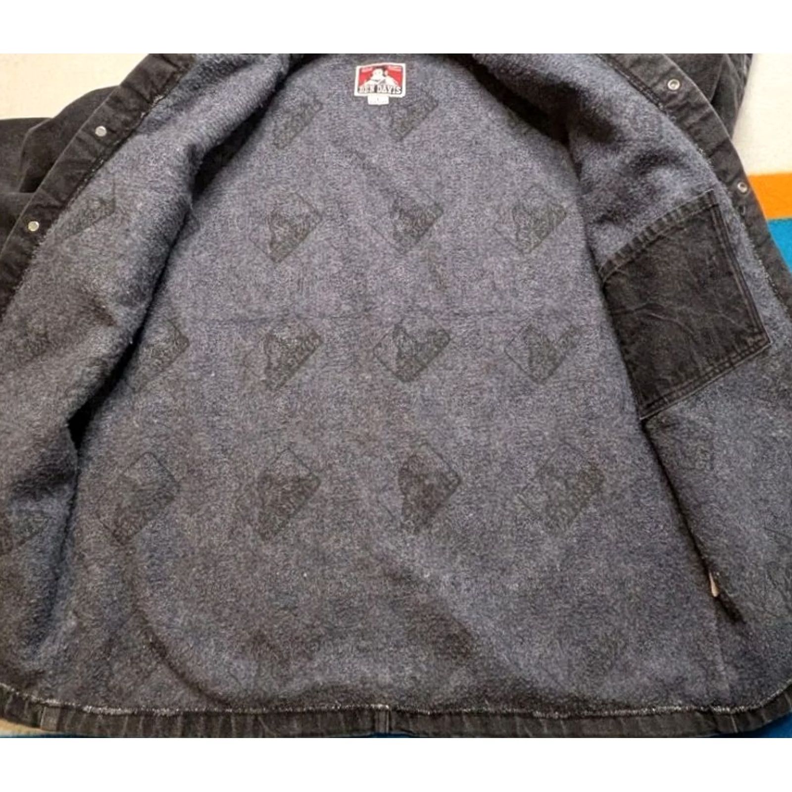 Ben Davis VINTAGE Ben Davis Jacket Blanket Lined Denim USA Chore Faded Black Large Mens Jacket/Coat Size US L / EU 52-54 / 3 - 3 Thumbnail