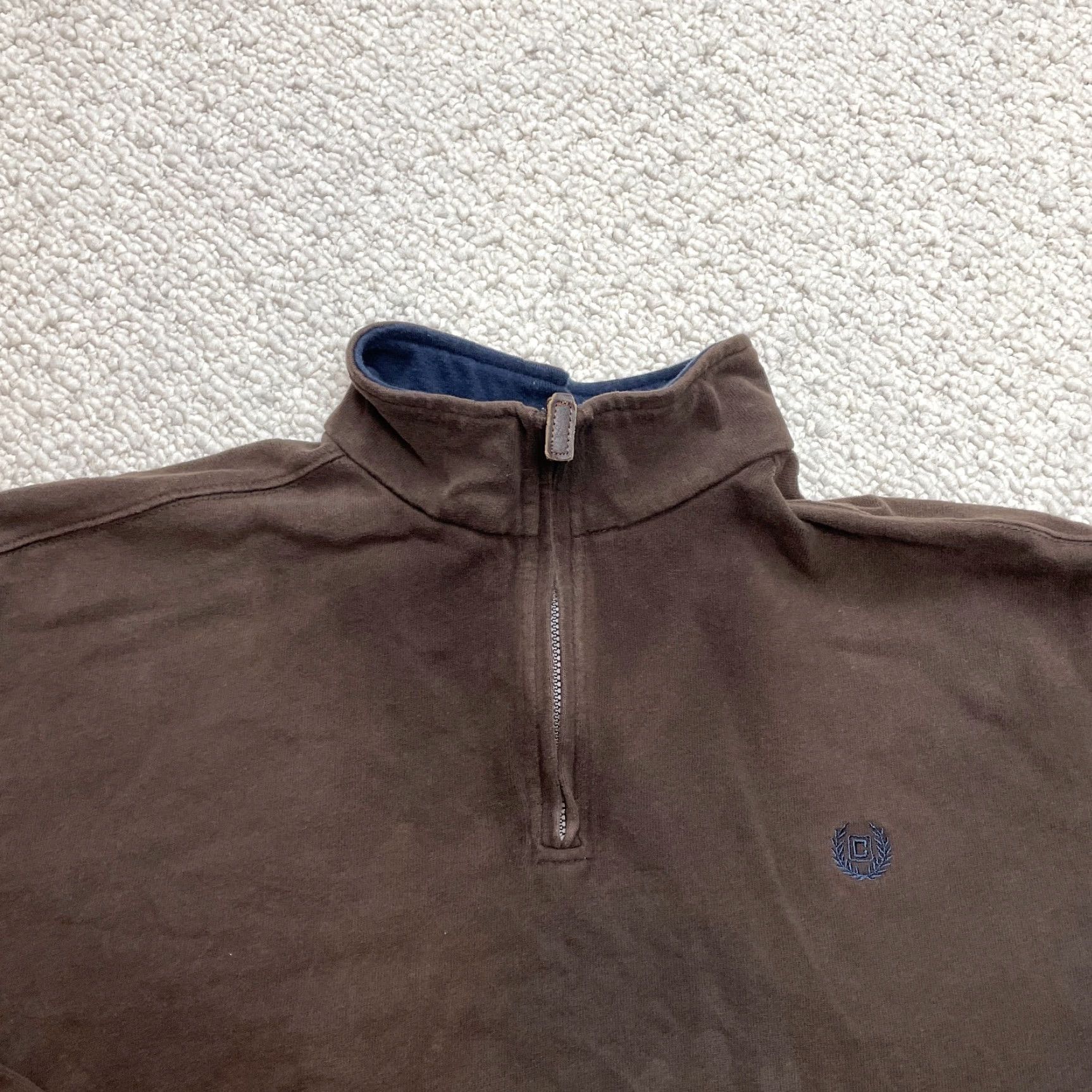 Chaps Chaps Jacket Mens 2XL Brown 1/4 Zip Pullover Solid Logo Cotton Windbreaker Short Coat Mens Size US XXL / EU 58 / 5 - 2 Thumbnail
