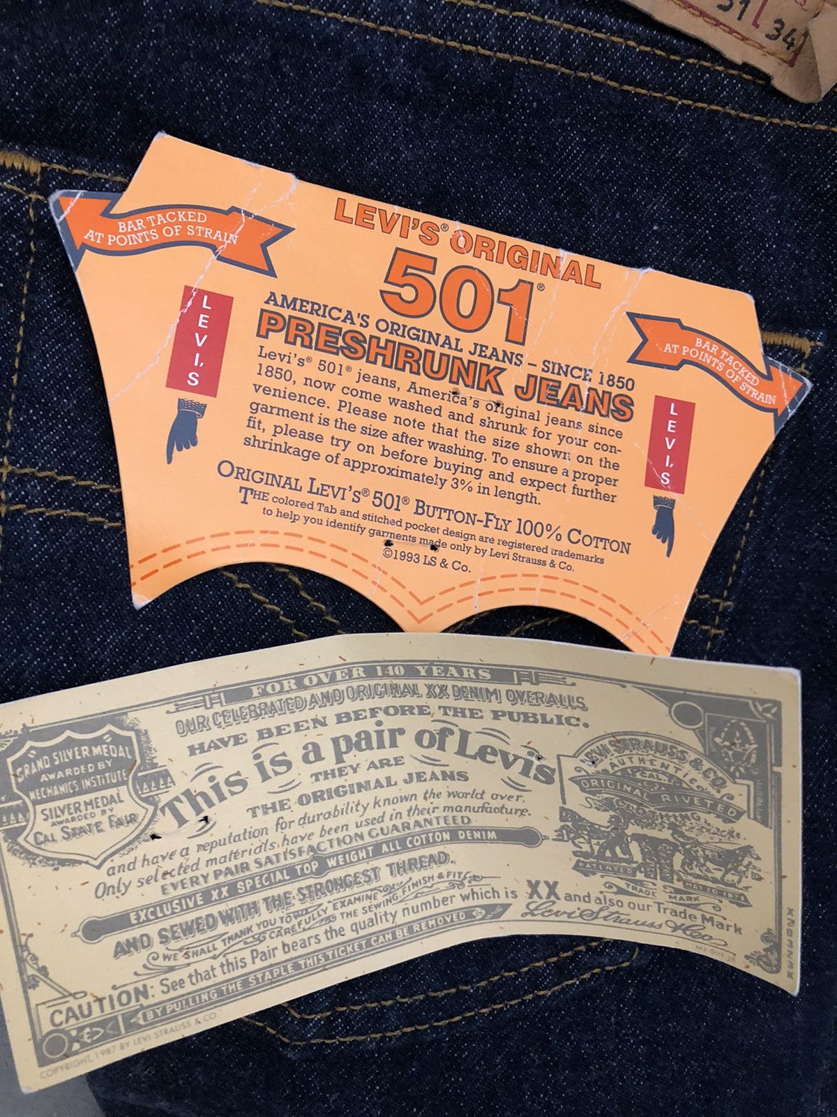 Levi's × Vintage DSWT Levis 501 Rare Vintage Oversize 90s Hype Denim Size US 31 - 7 Thumbnail