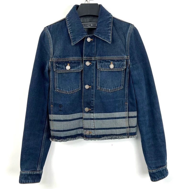 Dior Dark blue cd little bee embroidered denim jacket 2505-