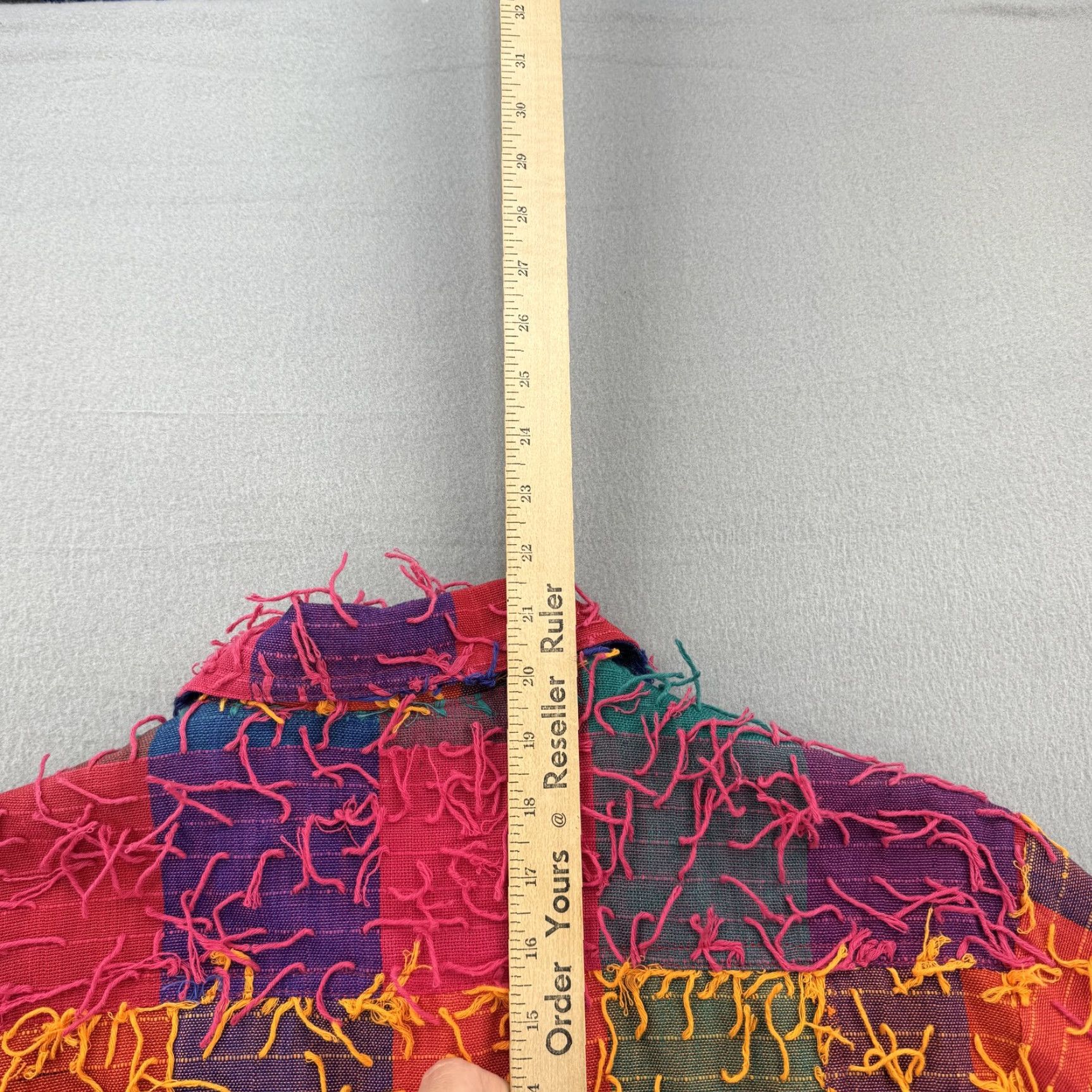 Vintage VINTAGE Estefanie’s Jacket Womens M Patchwork Textured Fringe Boho Guatemala Artisa Size M / US 6-8 / IT 42-44 - 6 Thumbnail