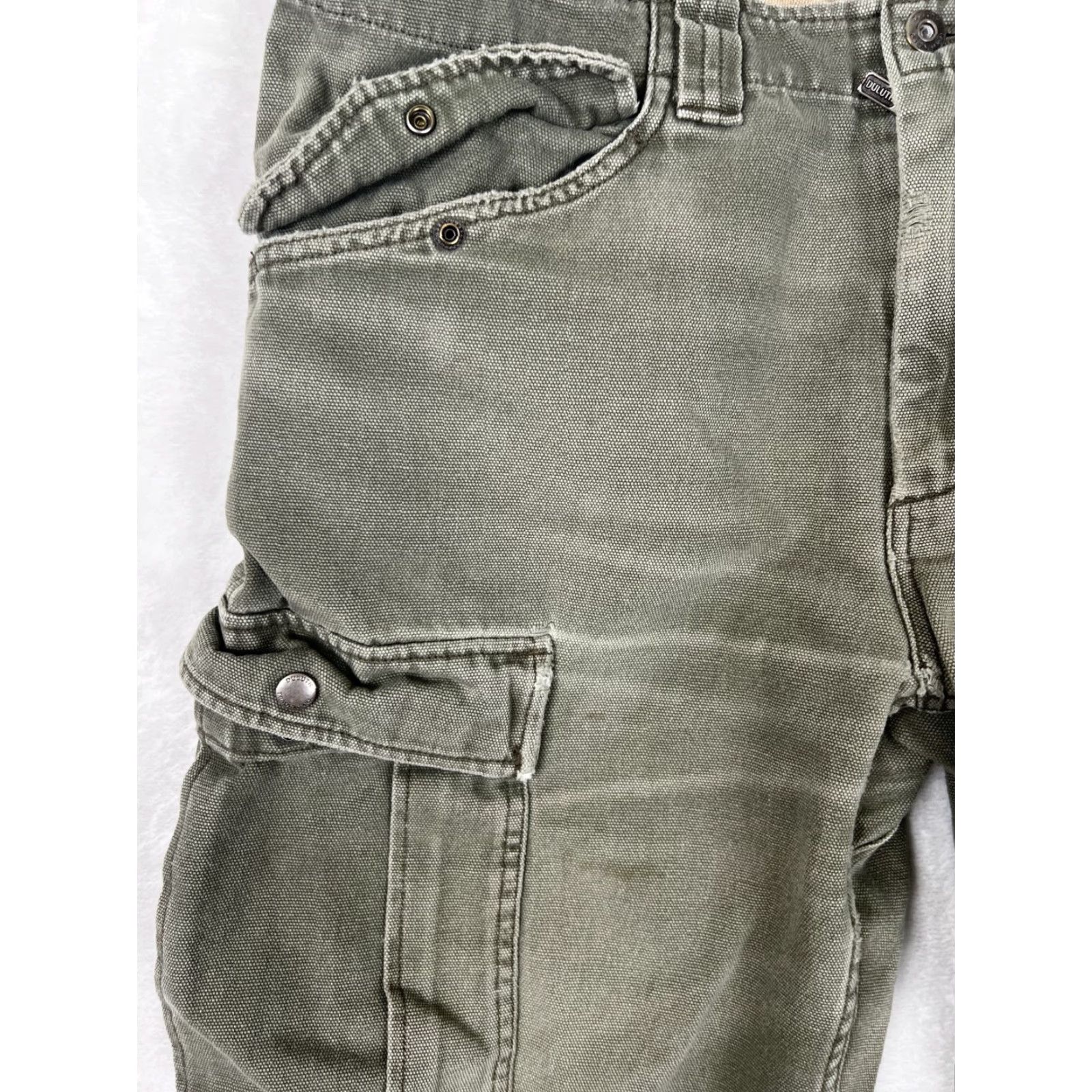 Vintage Duluth Men Green Cargo Carpenter Pockets Pants 34x29 Regular Straight Cotton Vintage: No For Work/Casual Readable Size 34x29 Size US 34 / EU 50 - 4 Thumbnail