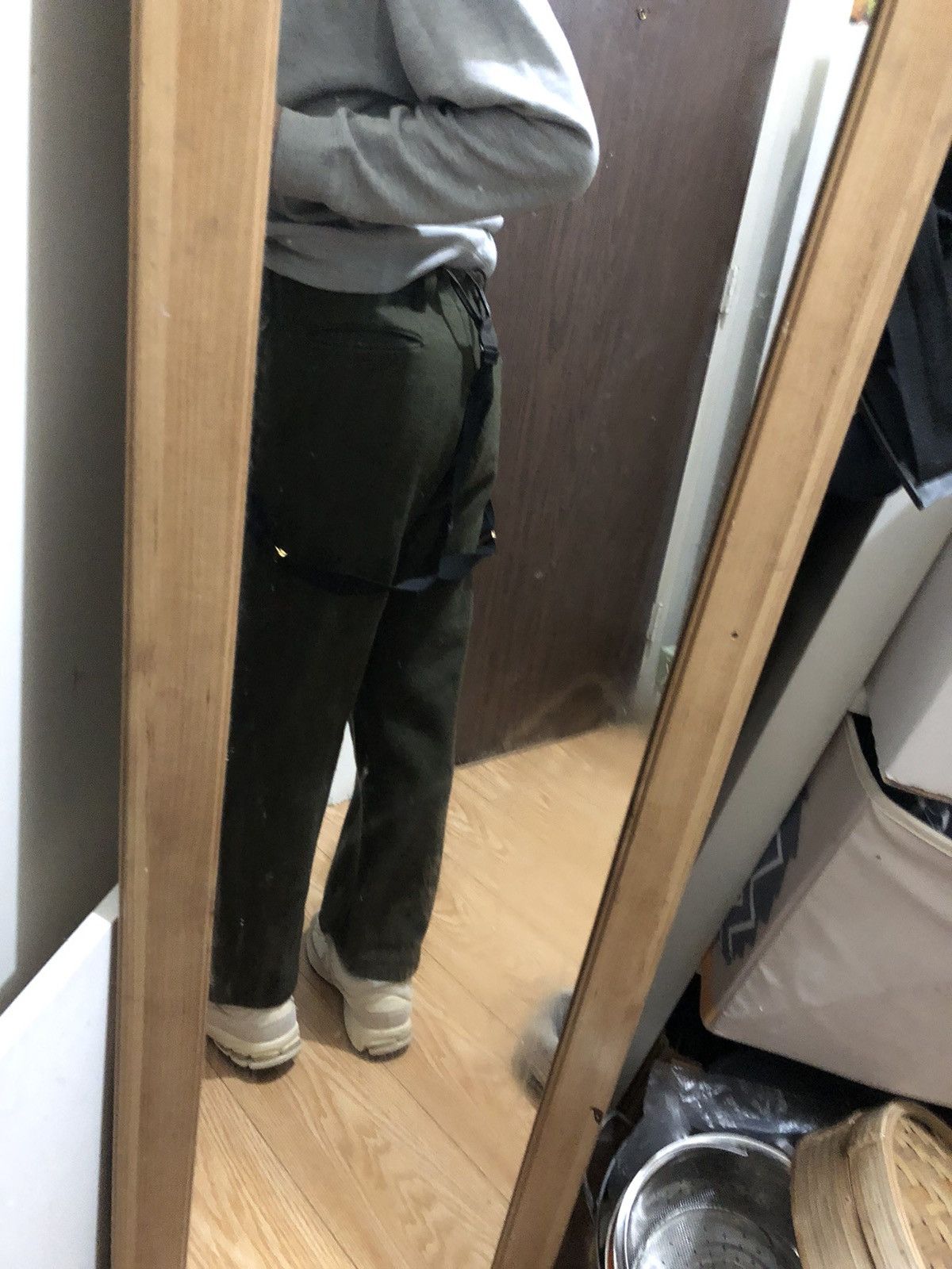 Japanese Brand × Vintage Wool 80s suspenders pants olive 31x28 Size US 30 / EU 46 - 15 Thumbnail