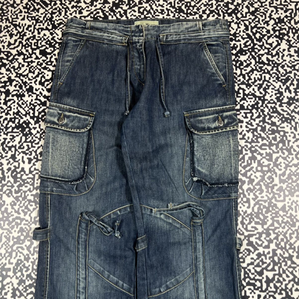 Japanese Brand Vintage Y2K Japanese Cargo Denim Jeans Bondage Style Size 27" / US 4 / IT 40 - 6 Thumbnail