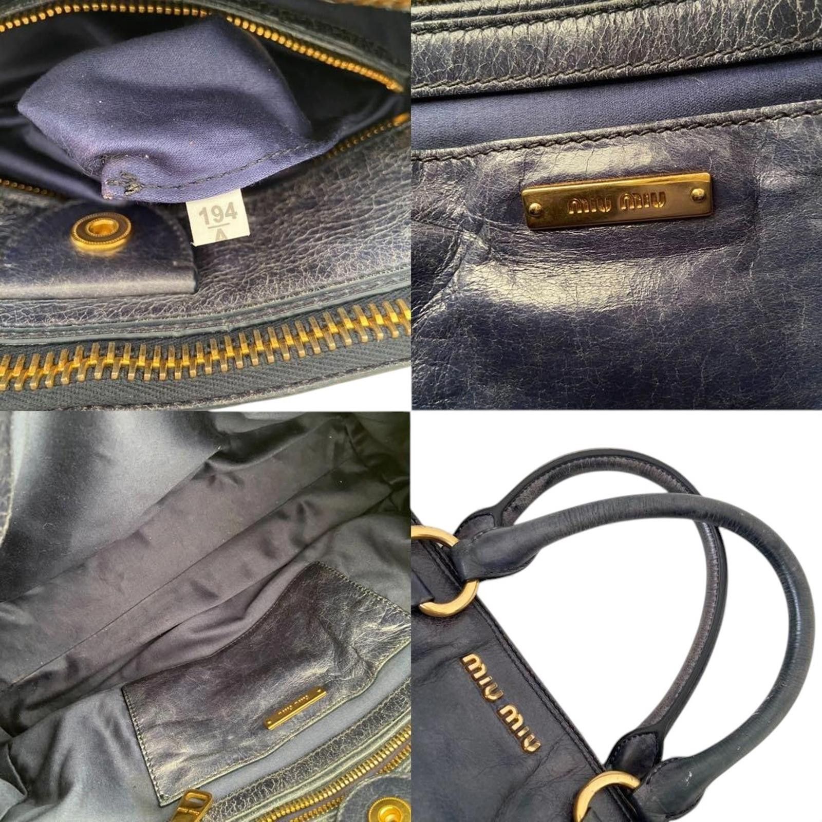 Miu Miu Miu Miu - Black Leather Handbag with Gold Hardware Size ONE SIZE - 9 Thumbnail