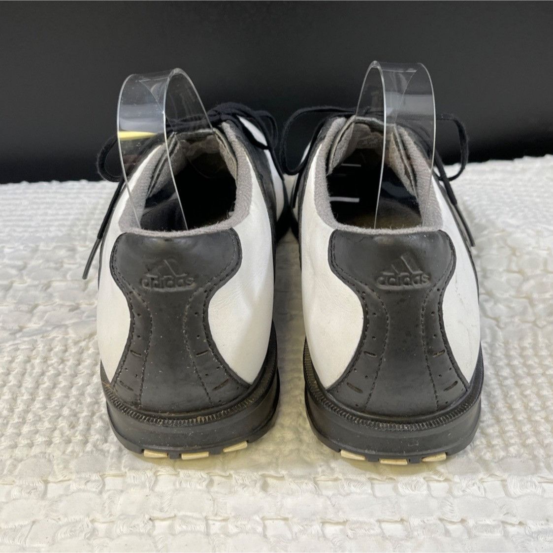 Adidas Adidas Men's Leather Black and White Golf Shoes Size 9.5 SKU Size US 9.5 / EU 42-43 - 2 Thumbnail