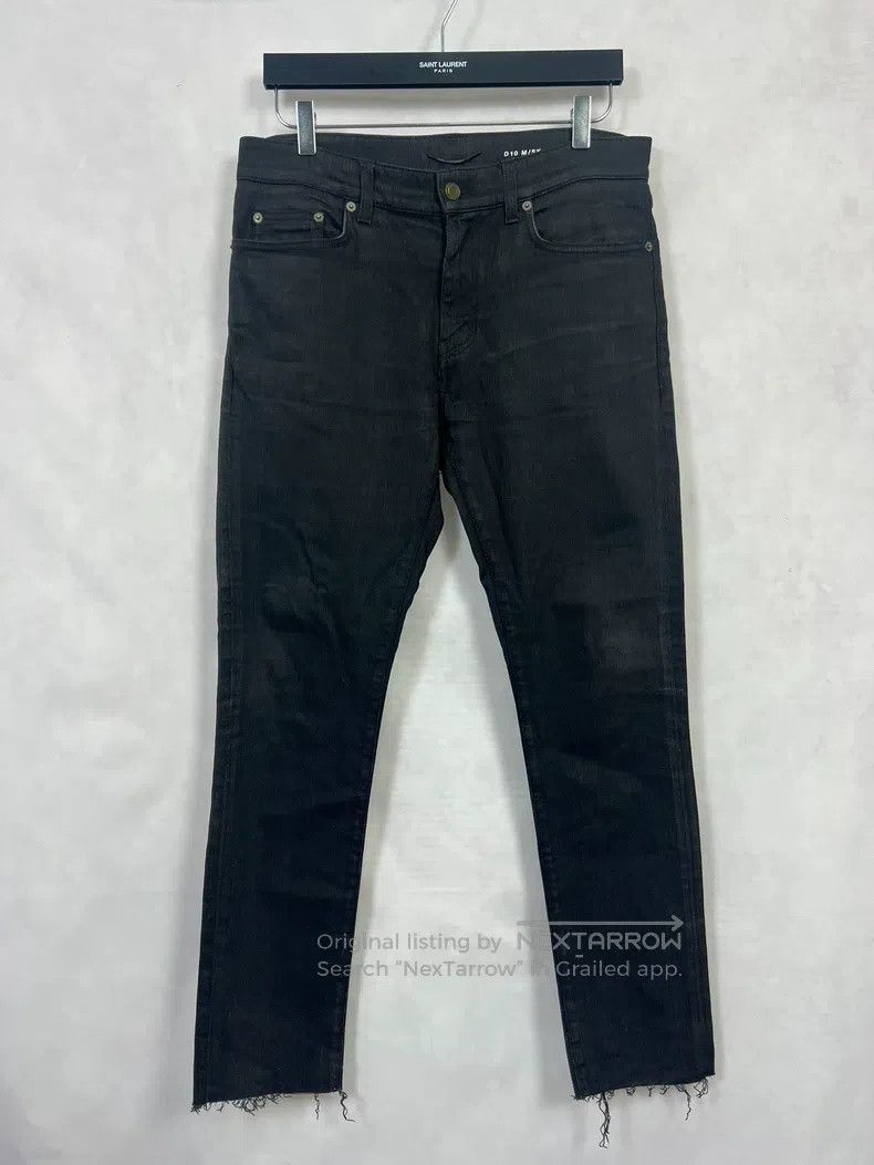 Saint Laurent Paris Saint Laurent Paris Black Frayed Fringe Denim Size US 31 - 1 Thumbnail