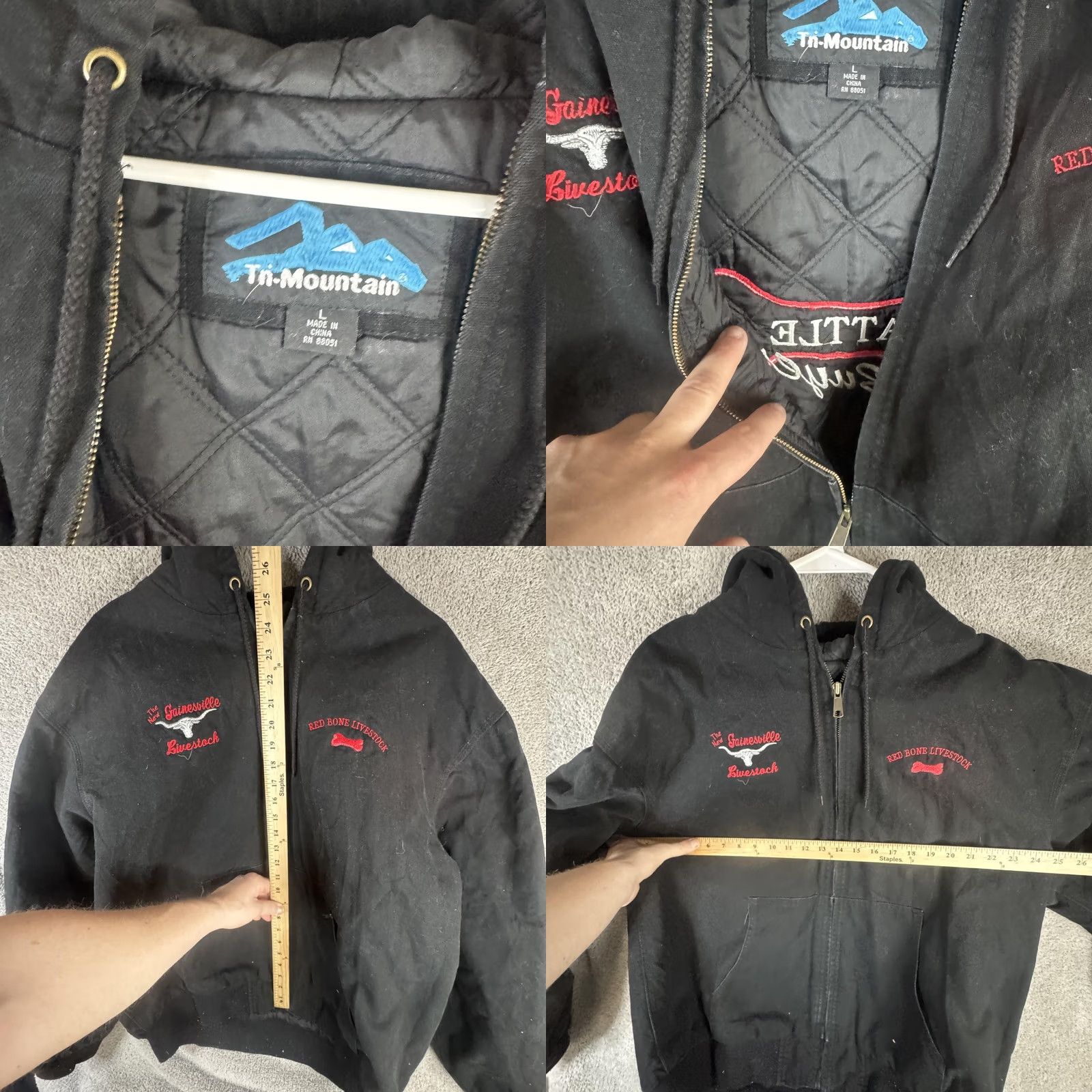 Vintage VINTAGE Tri-Mountain Jacket Mens L Black Hooded Bomber Cattle Buyers Livestock Size US L / EU 52-54 / 3 - 8 Thumbnail