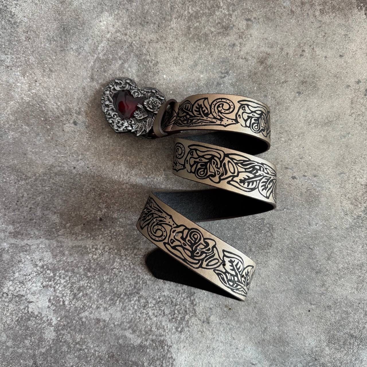 20471120 Opium Y2K Punk Rave Faux Leather Belt Size ONE SIZE - 5 Thumbnail